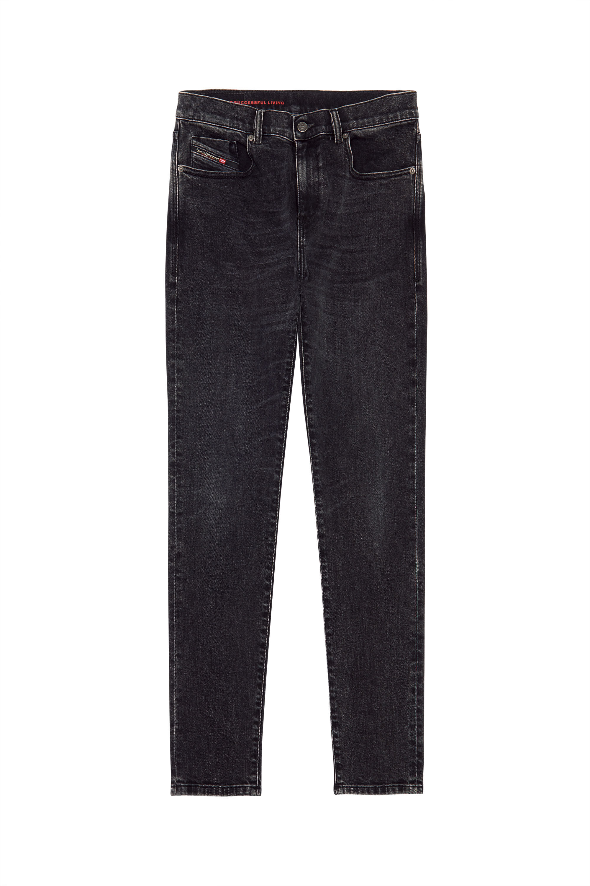 Diesel - Slim Jeans 2019 D-Strukt 09B83, Noir/Gris foncé - Image 2