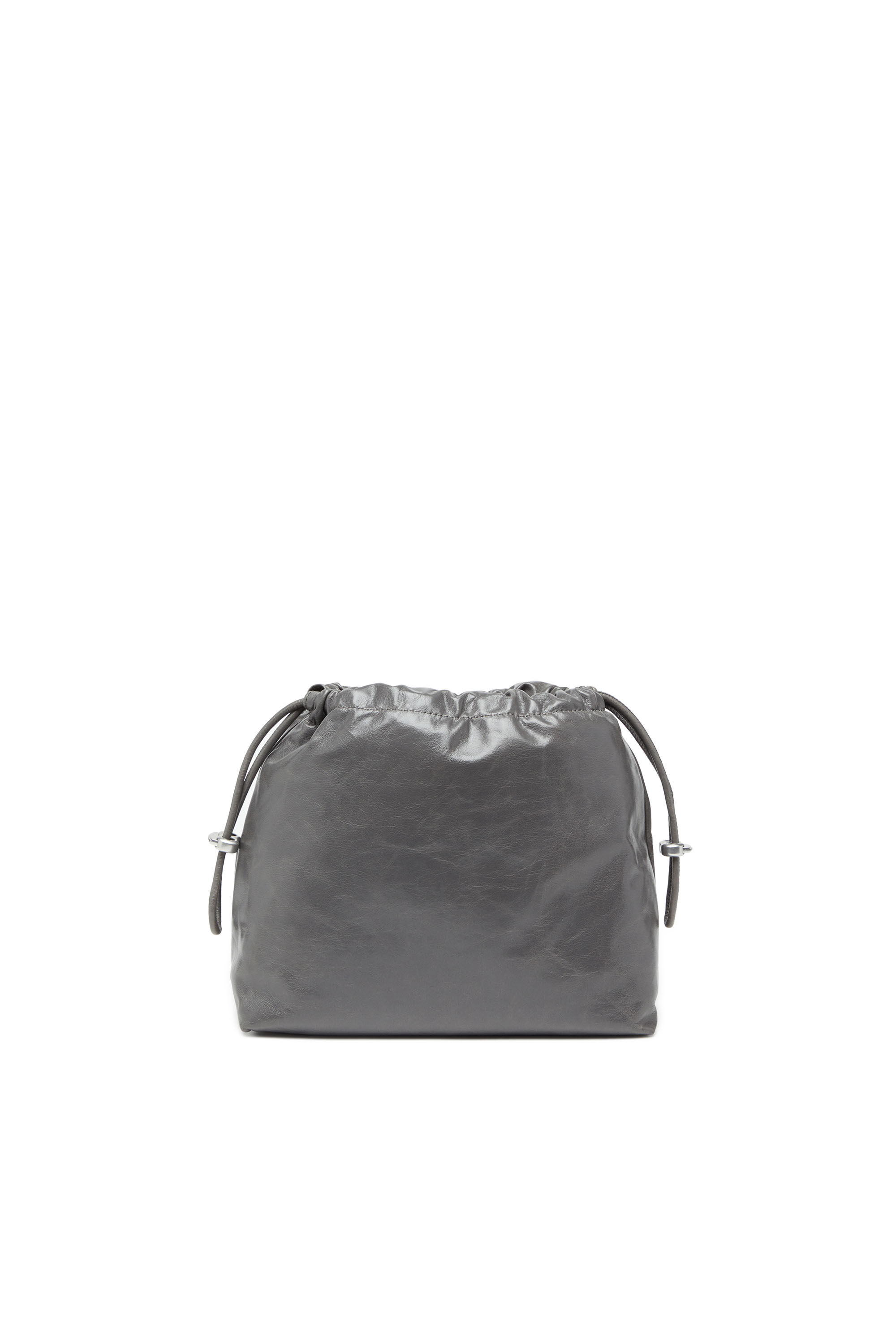 Sac seau en cuir froisse et brillant Femme Gris Diesel