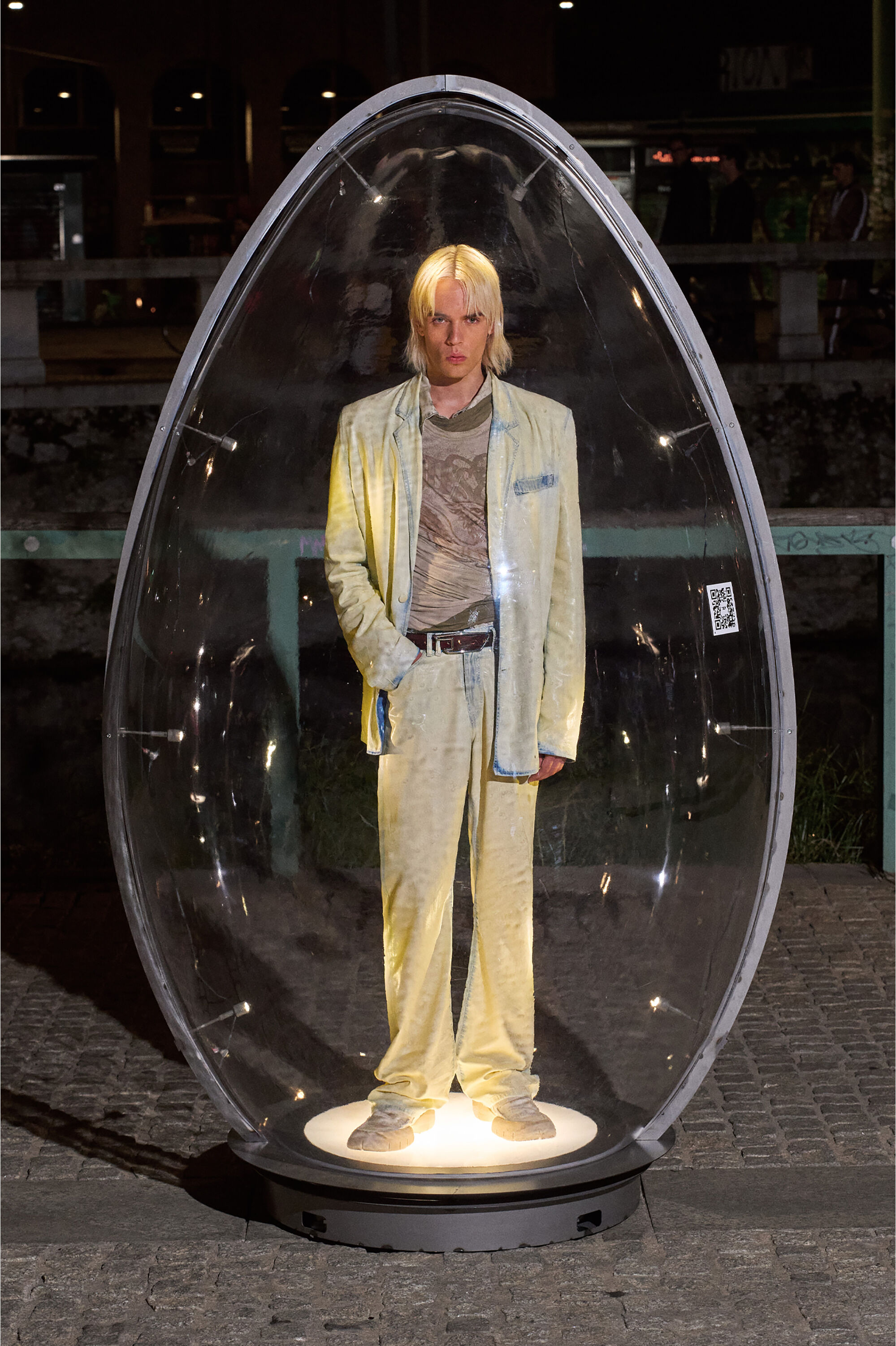 Diesel - D-NIVALE-FSI, Herren Blazer aus flie&szlig;endem X-Ray-Bleach-Denim in Hellblau - 5