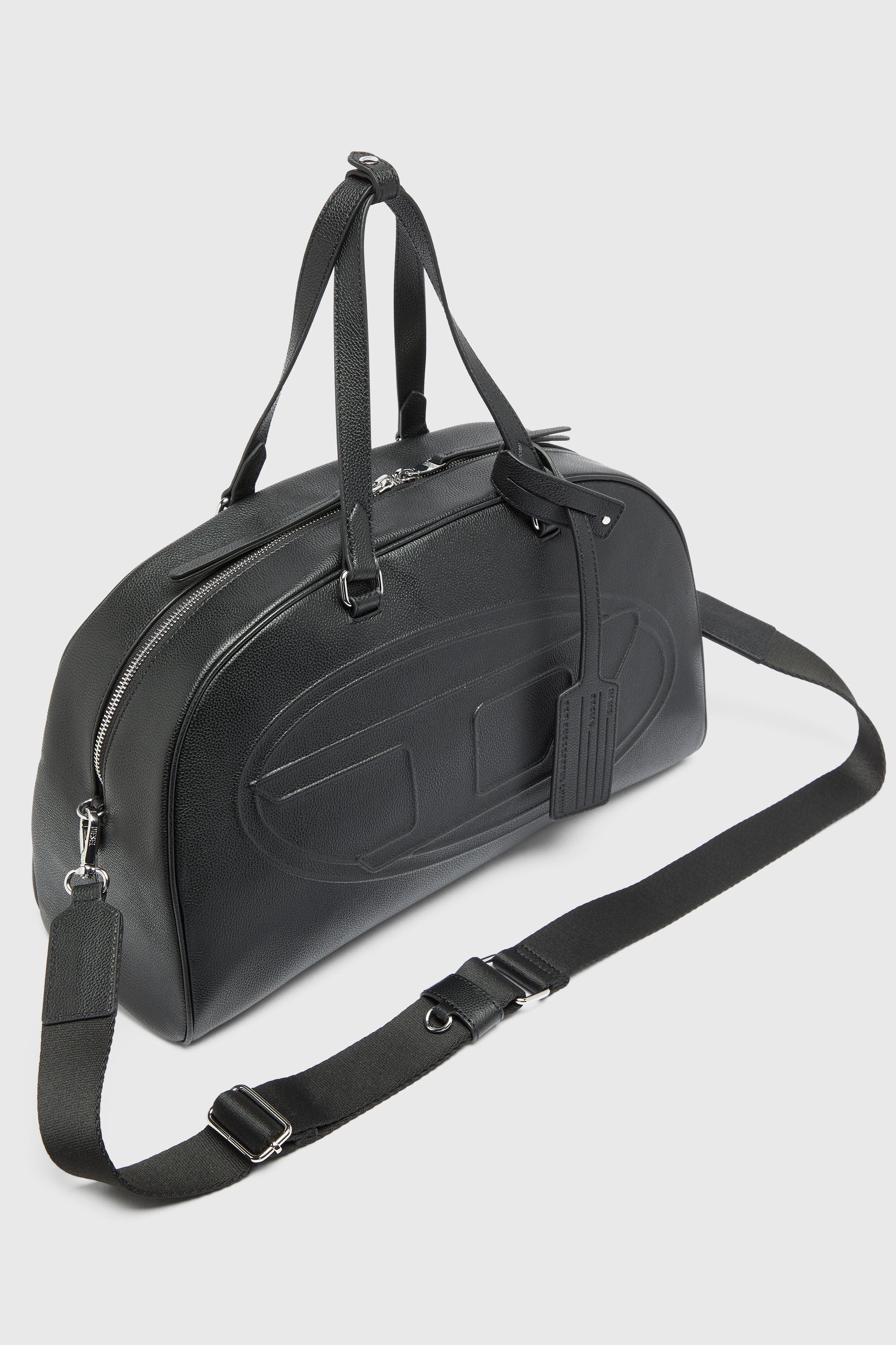 Diesel - 1DR DOME DUFFLE, 1DR Dome - Borsa da viaggio in pelle con Logo Oval D Unisex in Nero - 5