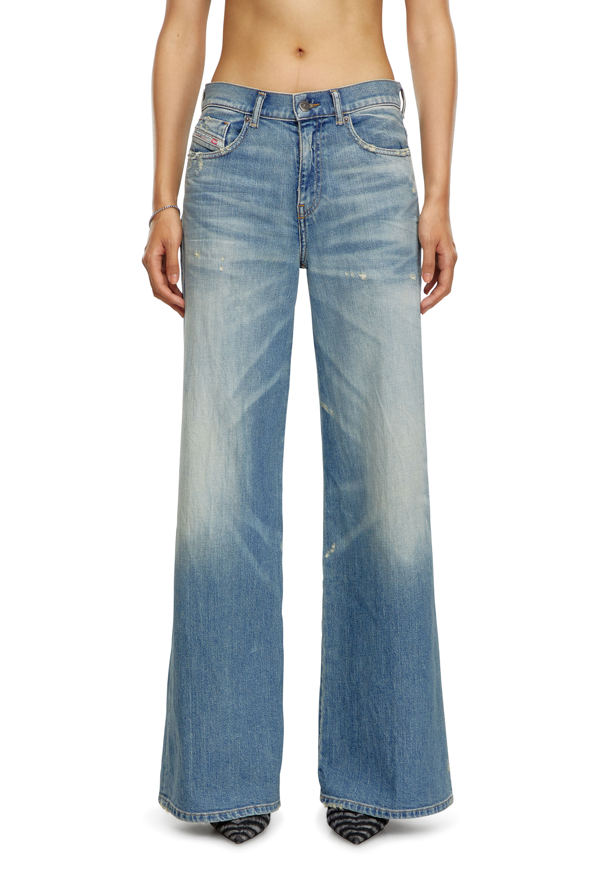 Diesel - Donna Bootcut and Flare Jeans 1978 D-Akemi 09J44, Blu medio - Image 3