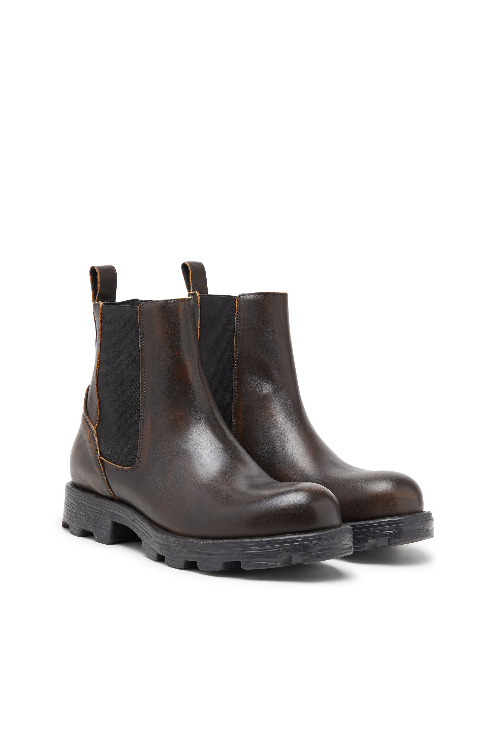Diesel - D-HAMMER CH, D-Hammer-Bottines Chelsea en cuir brossé Homme in Marron - 2