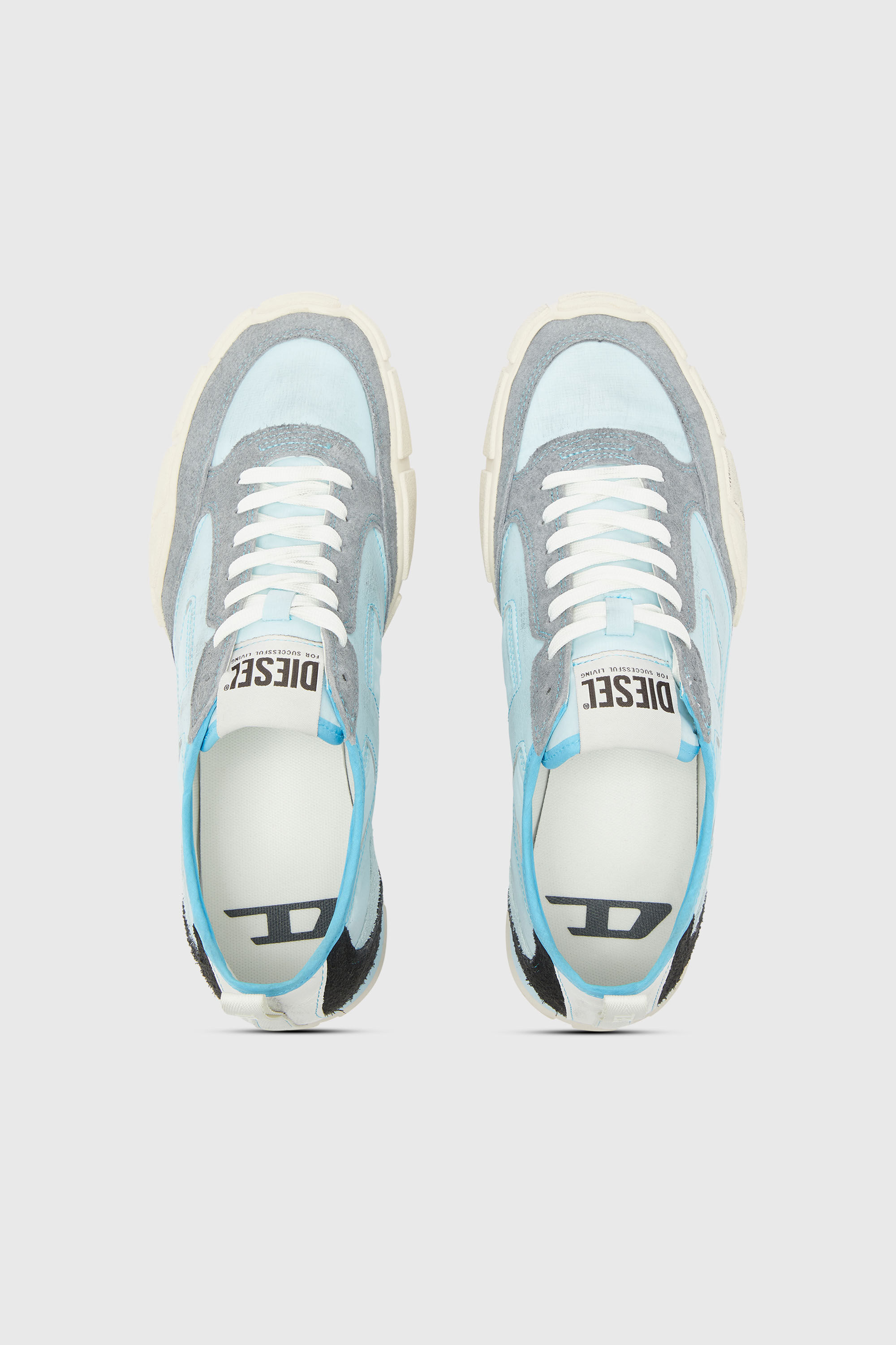 Diesel - S-PAGODHA LOW, Herren S-Pagodha &ndash; Sneakers aus Leder und Nylon in Hellblau - 4