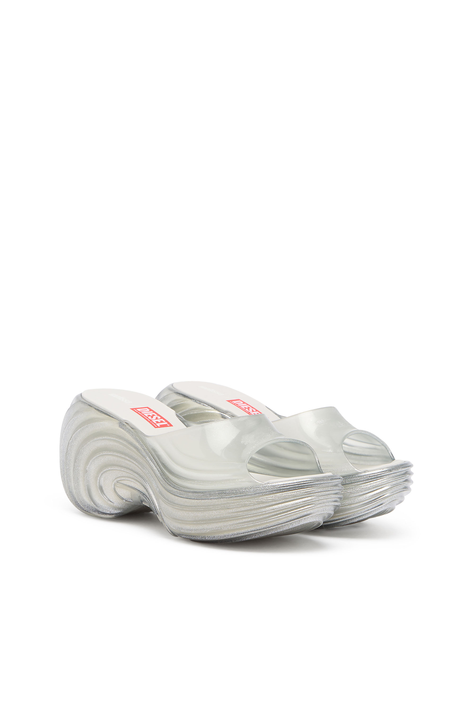 Diesel - MELISSA QUANTUM PLATFORM, Damen Plateau-Pantolette aus Melflex&reg; in Silber - 2