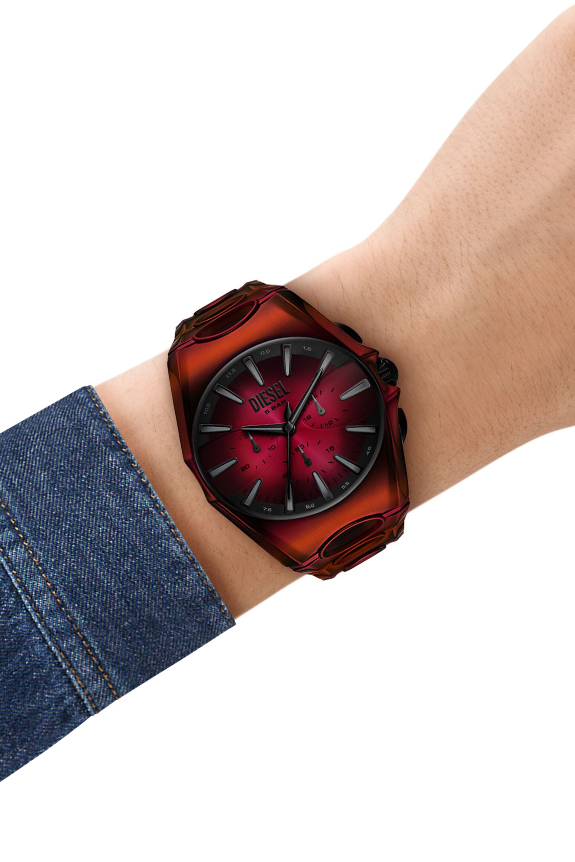 Diesel - DZ4693 WATCH, Herren D-Curve Armbanduhr Rote Edelstahluhr in Rot - 4