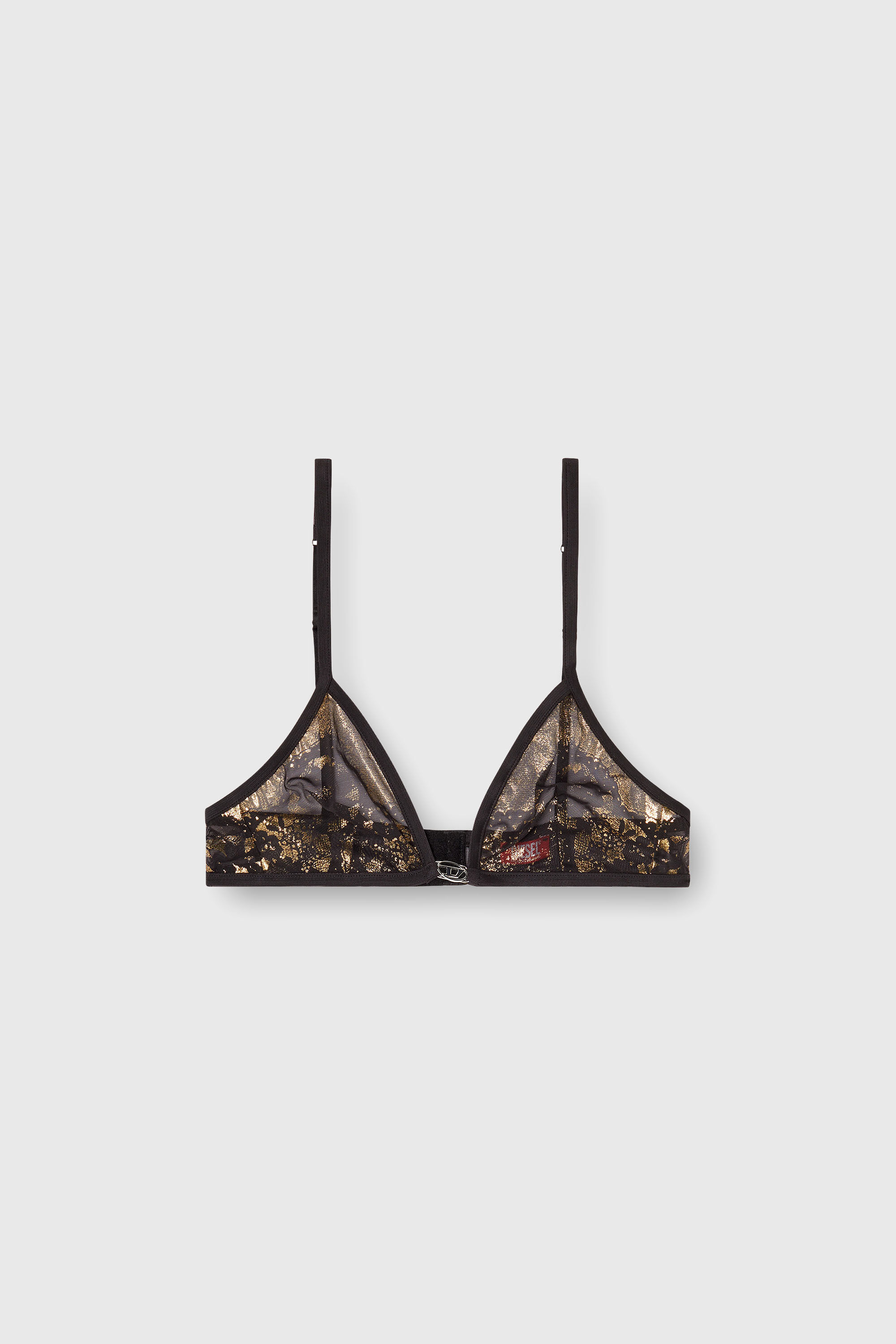 Diesel - LUNA-GFT, Reggiseno in stretch tulle effetto metallizzato Donna in Nero - 2