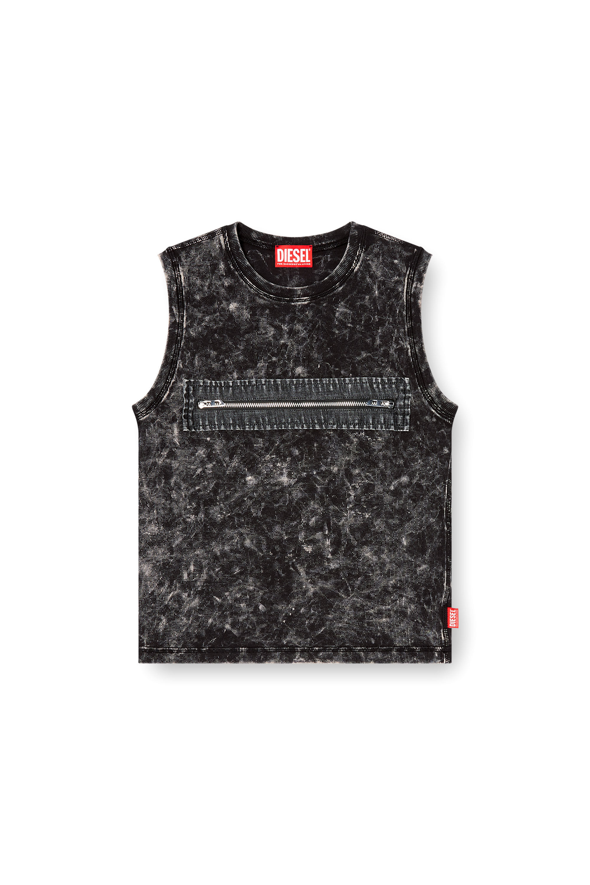 Diesel - T-ARTED, Damen Ärmelloses Top mit Reißverschluss in Schwarz - 2