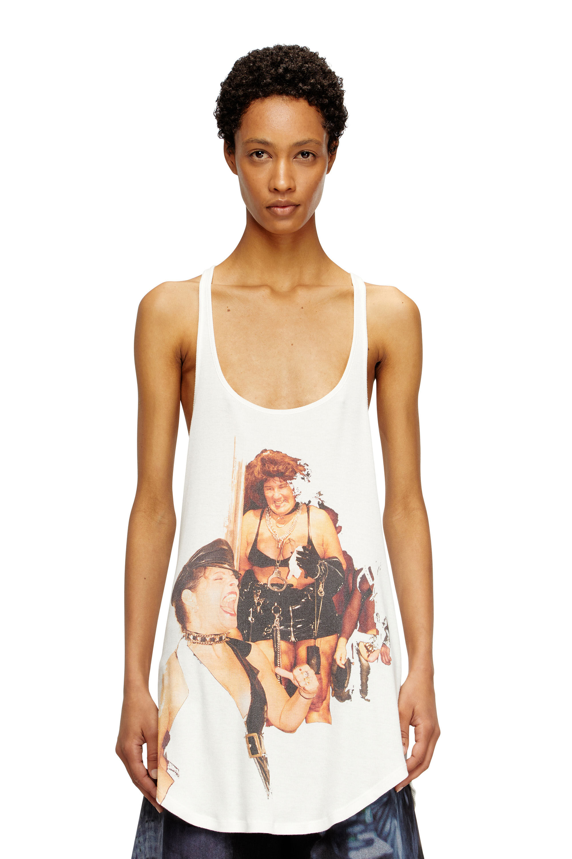 Diesel - PR-T-SHANRY-W-TOM25, Unisex Tank-Top mit Grafik-Print in Weiß - 5