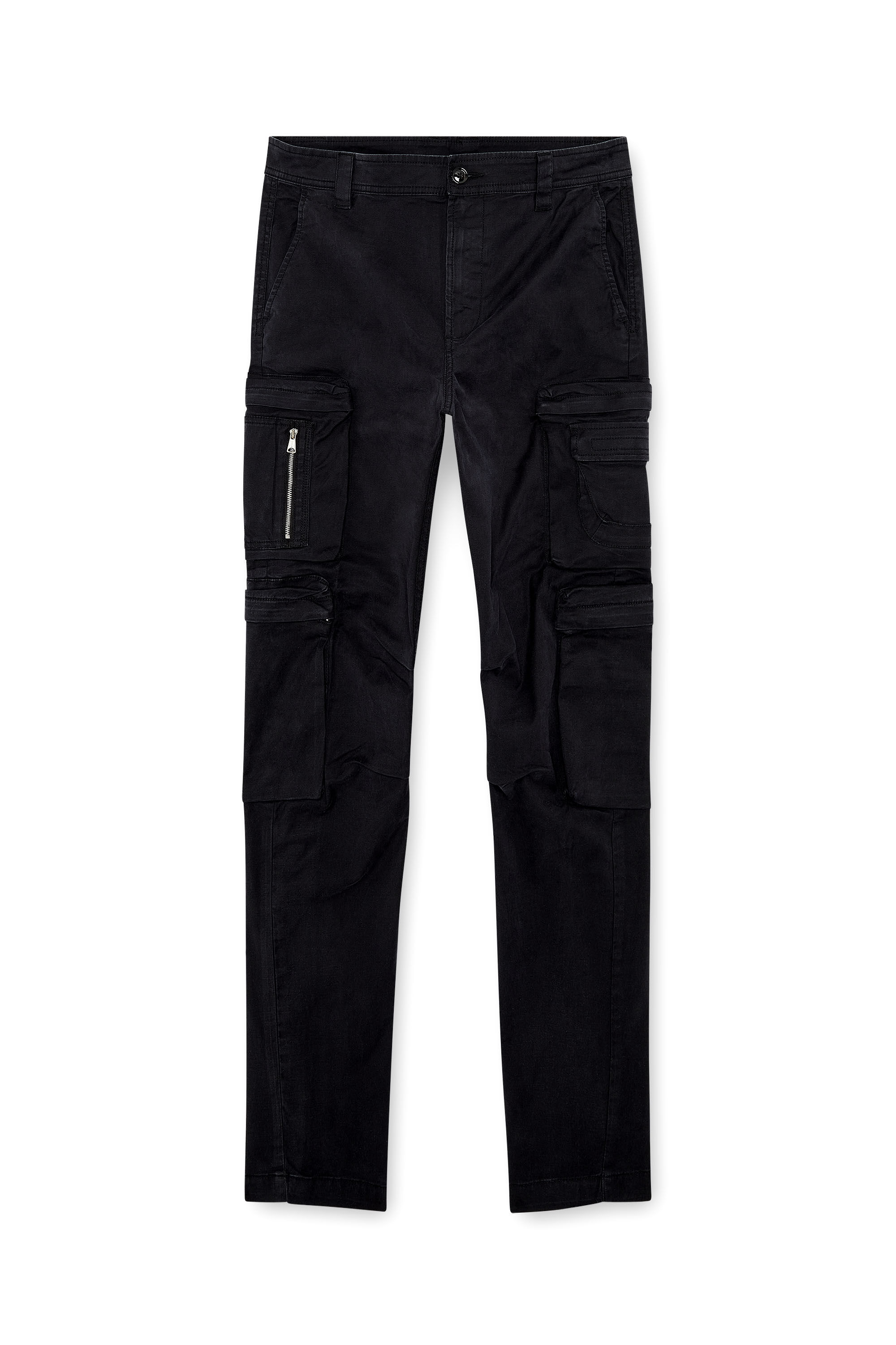 Diesel - P-ARLEM, Pantaloni cargo con tasca zip Uomo in Nero - 2