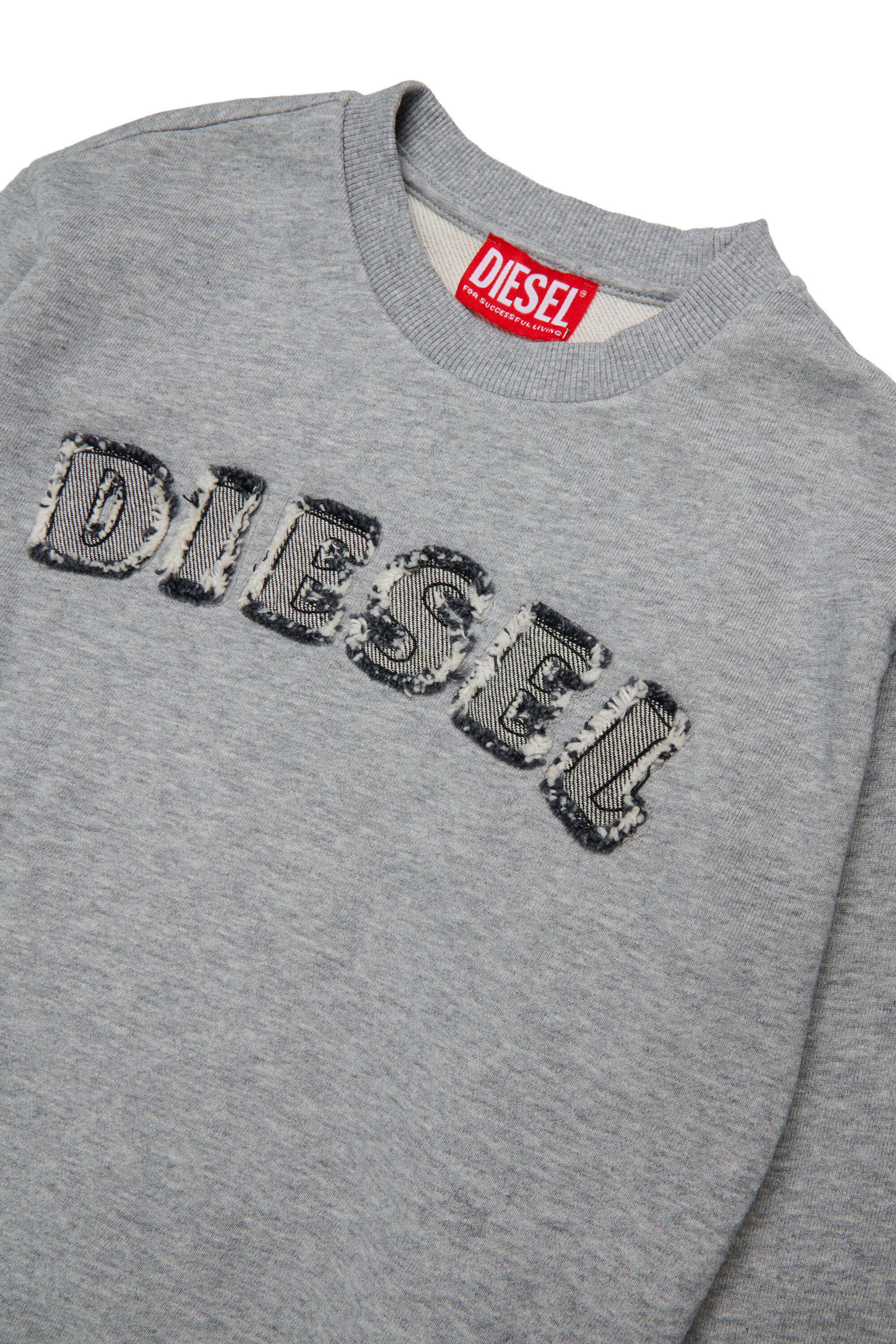 Diesel - SJEANS OVER, Herren Sweatshirt mit ausgefransten Logo-Buchstaben in Grau - 3