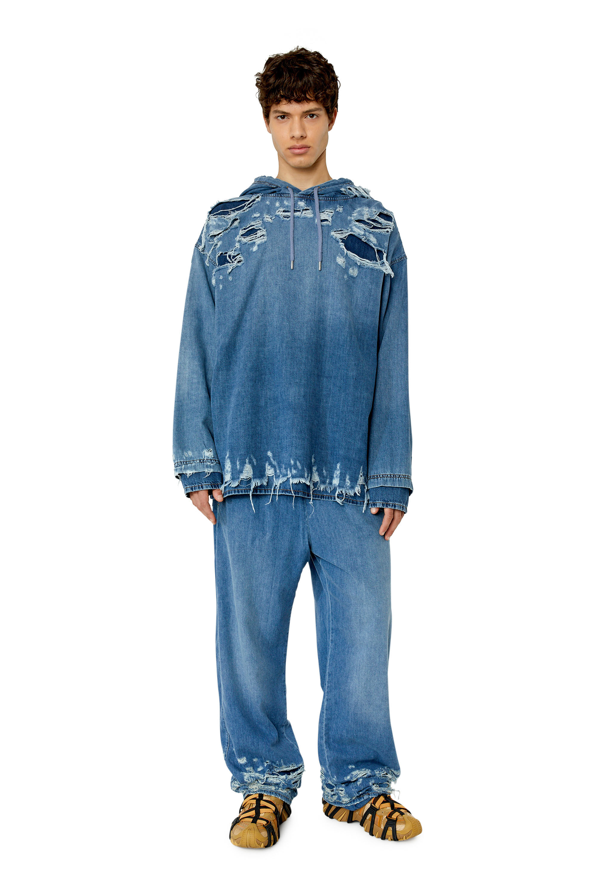 Diesel - D-Martian 0EMAF Straight Jeans, Light Blue - Image 1