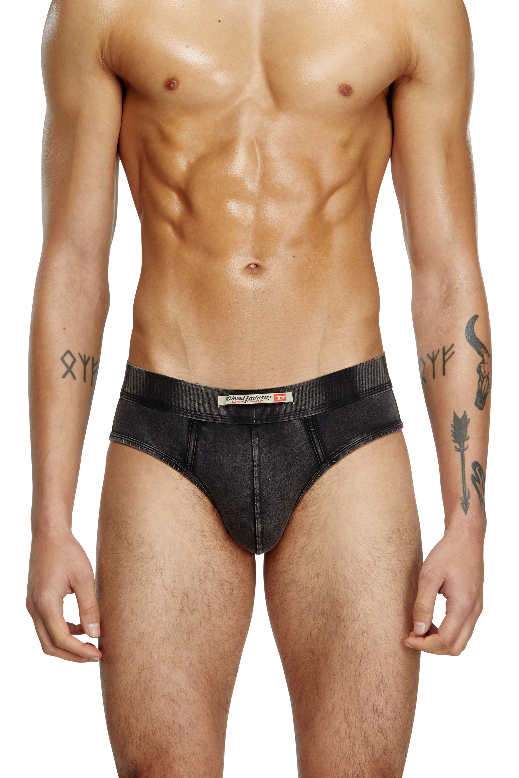 Diesel - UMBR-ANDRE-H, Culotte en coton effet denim Homme in Noir - 3