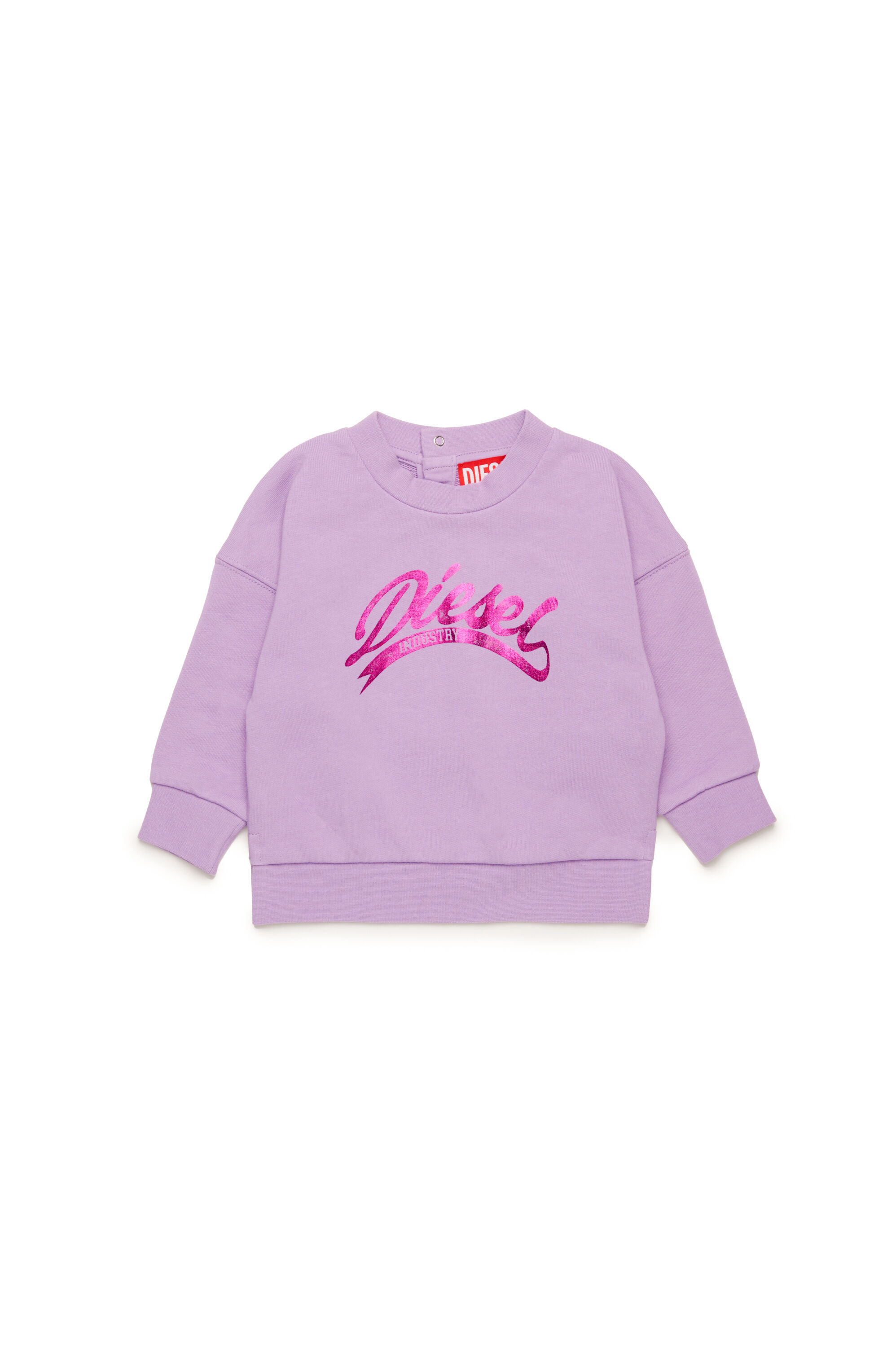 Diesel - SFLOWERB, Damen Sweatshirt aus Baumwolle mit Metallic-Logo in Lila - 1