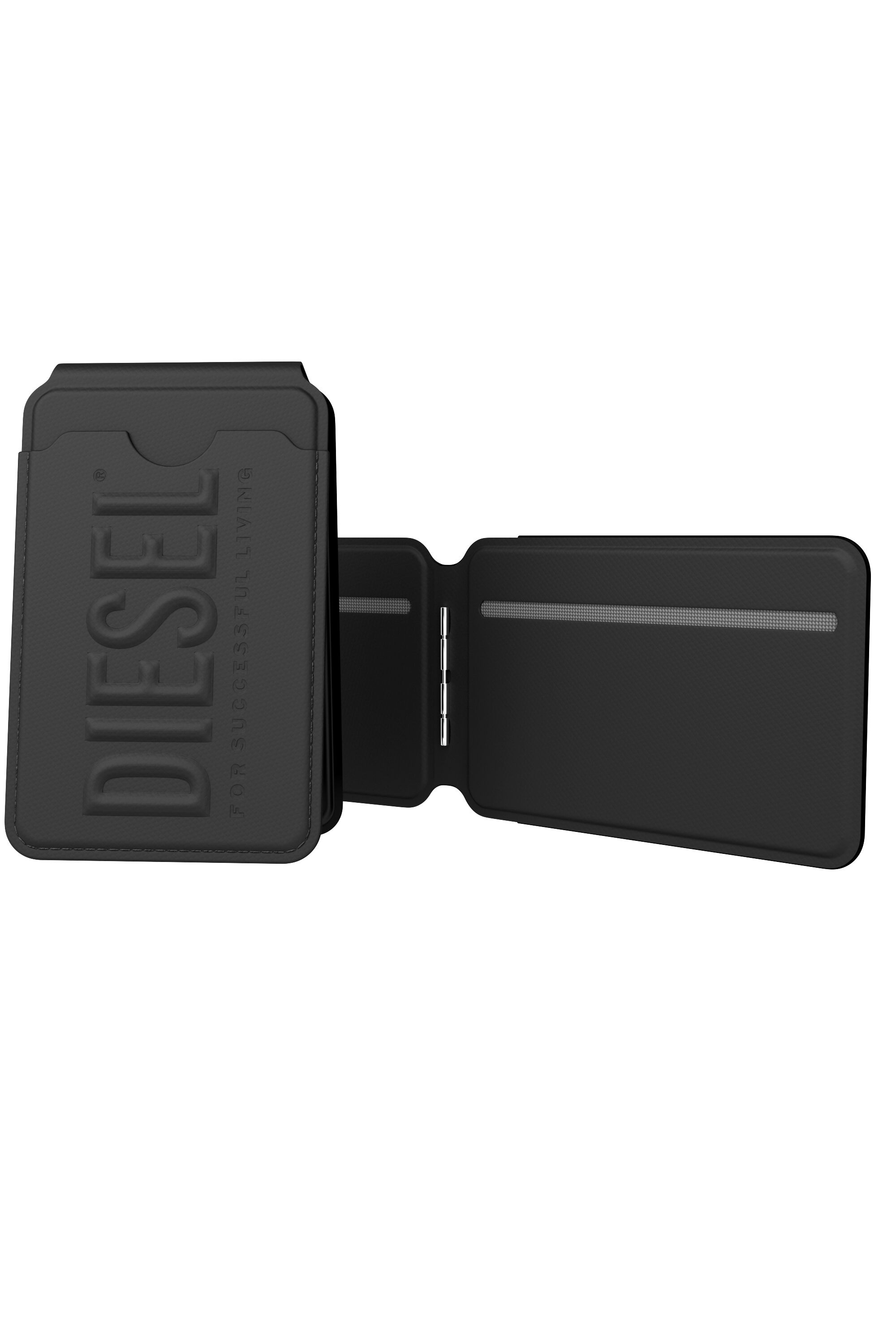 Diesel - 60449  CREDIT CARD HOLDER, Unisex 3D Biscotto Magsafe Kartenhalter-Ständer in Schwarz - 5