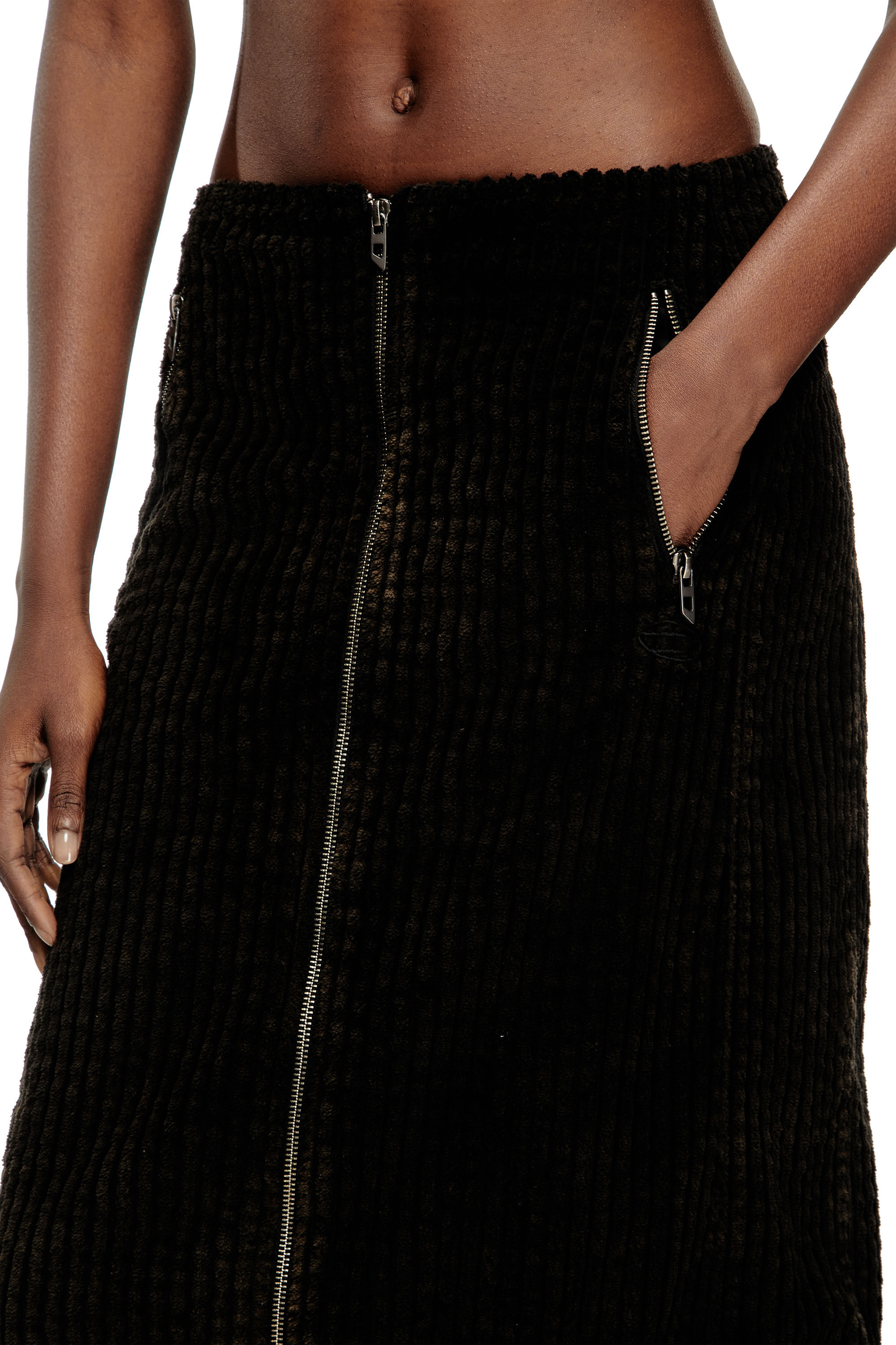 Diesel - O-LLIPOP, Gonna midi in cotone con zip Donna in ToBeDefined - 5
