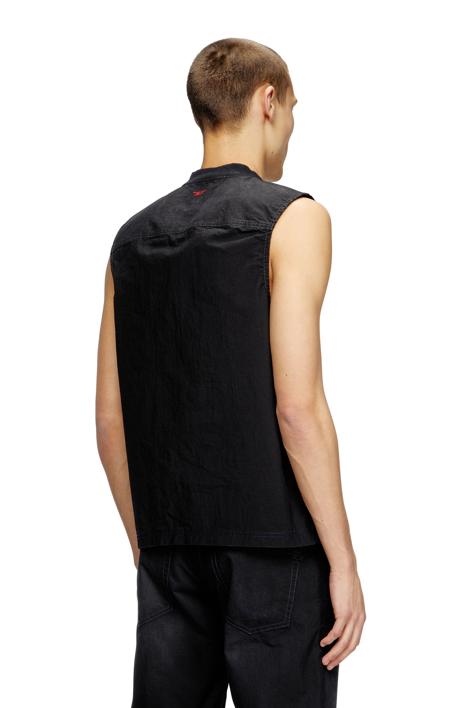 Diesel - D-SUND-D-N JOGG, Gilet senza maniche in JoggJeans tecnico Unisex in Nero - 4