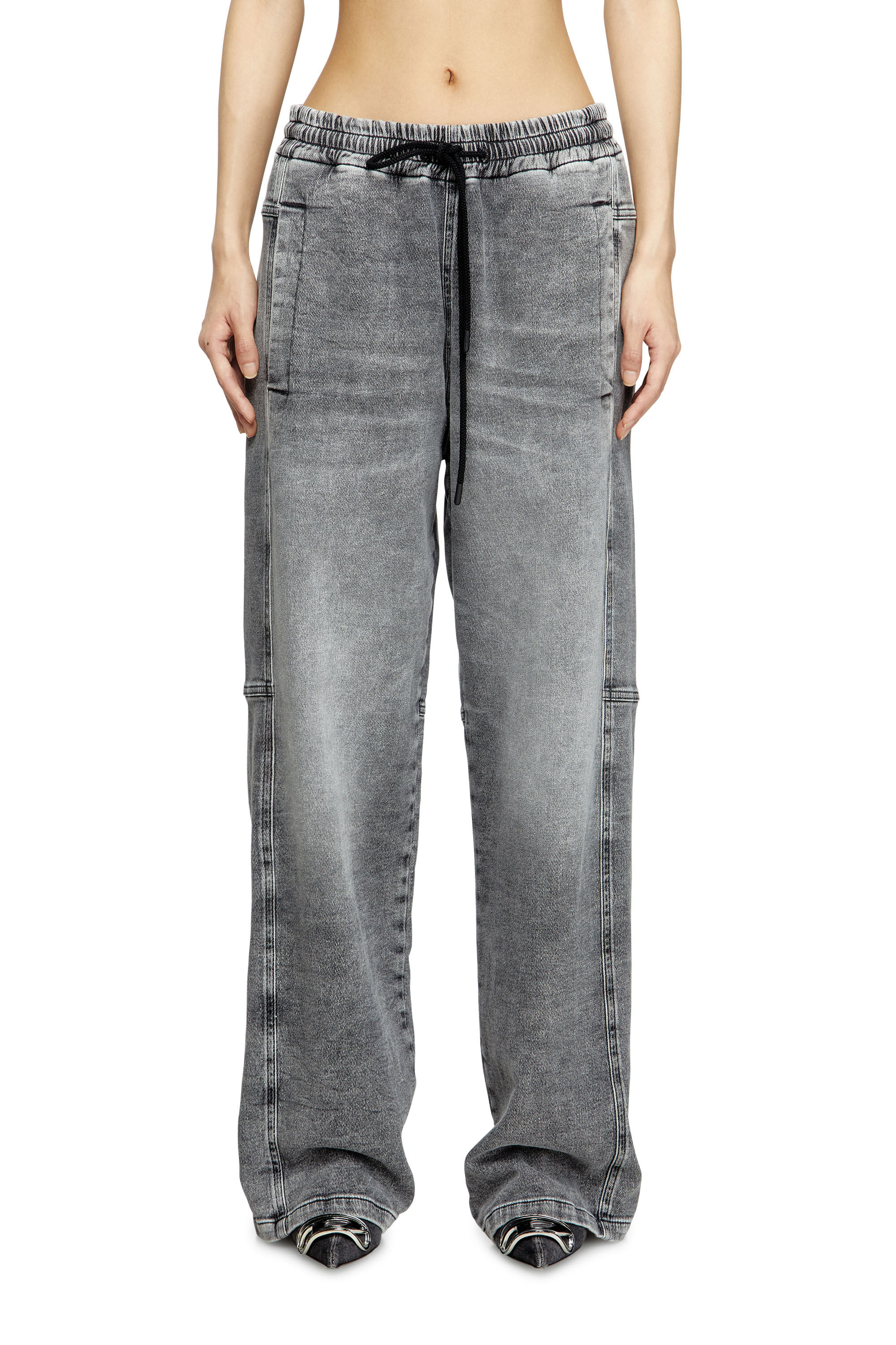 Diesel - Relaxed D-Martyans Track Denim 0BEBR Mixte, Noir/Gris foncé - Image 5