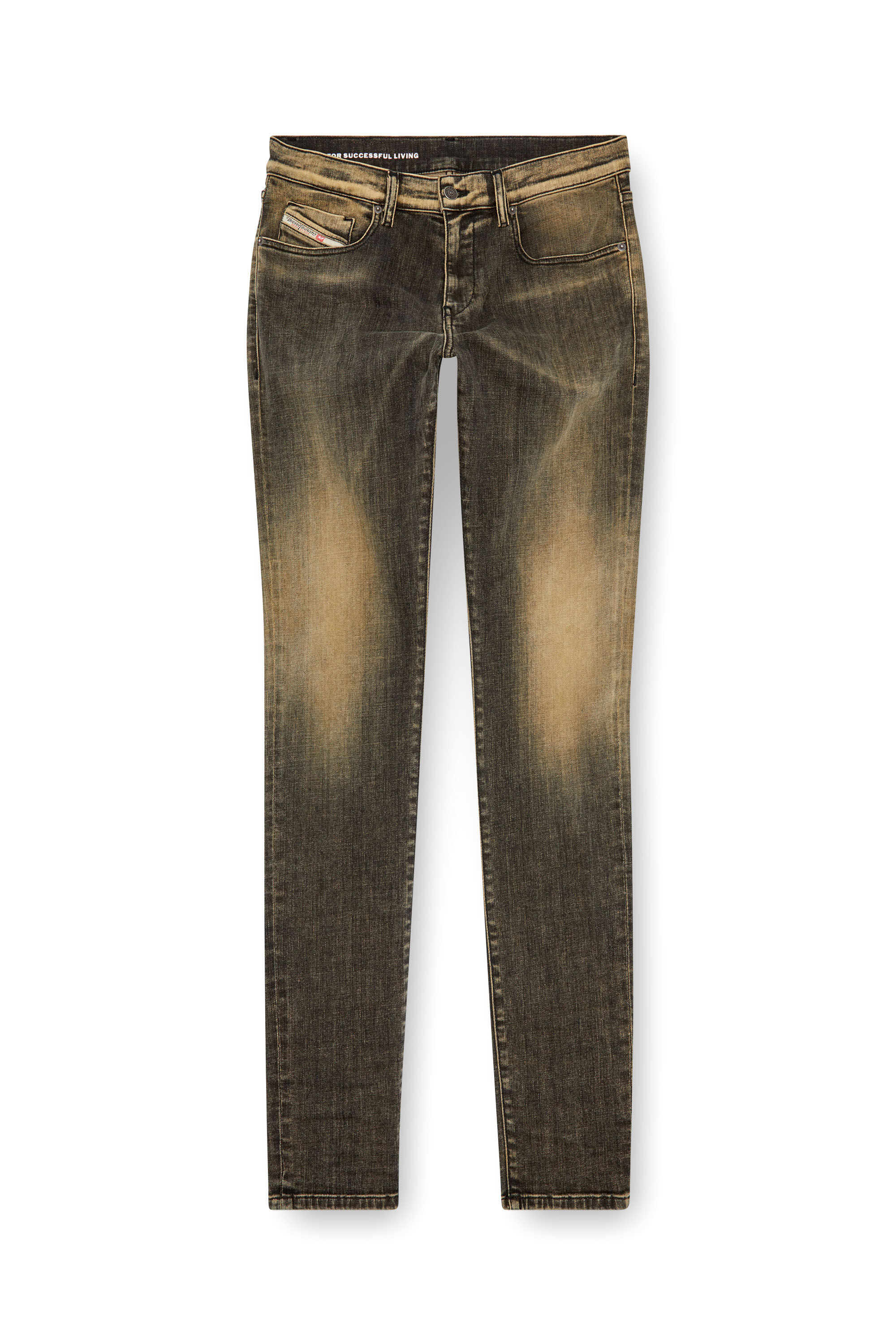 Diesel - Uomo Slim Jeans 2019 D-Strukt 09J48, Nero/Beige - Image 2