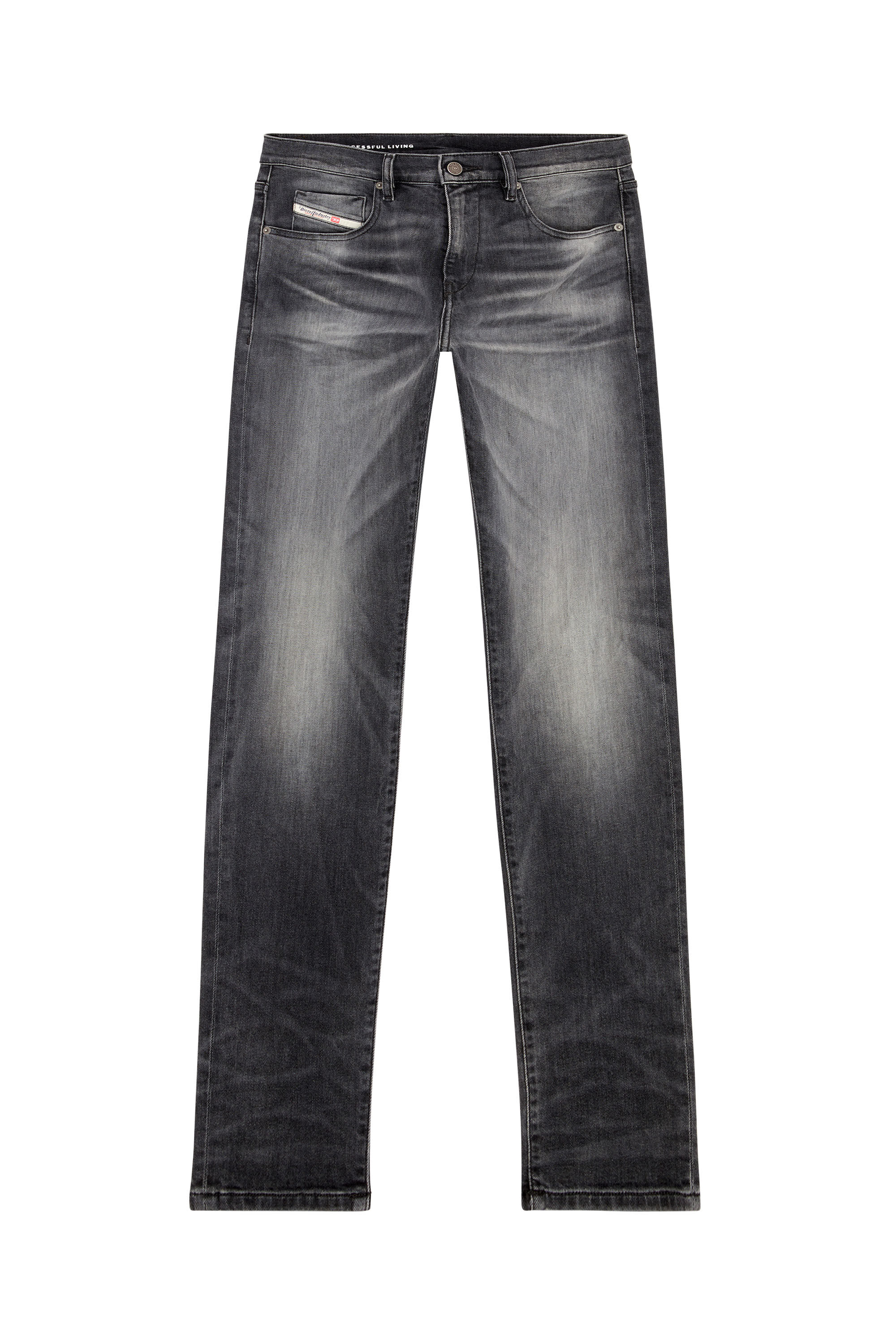Diesel - Slim Jeans 2019 D-Strukt 09J52, Nero/Grigio scuro - Image 2