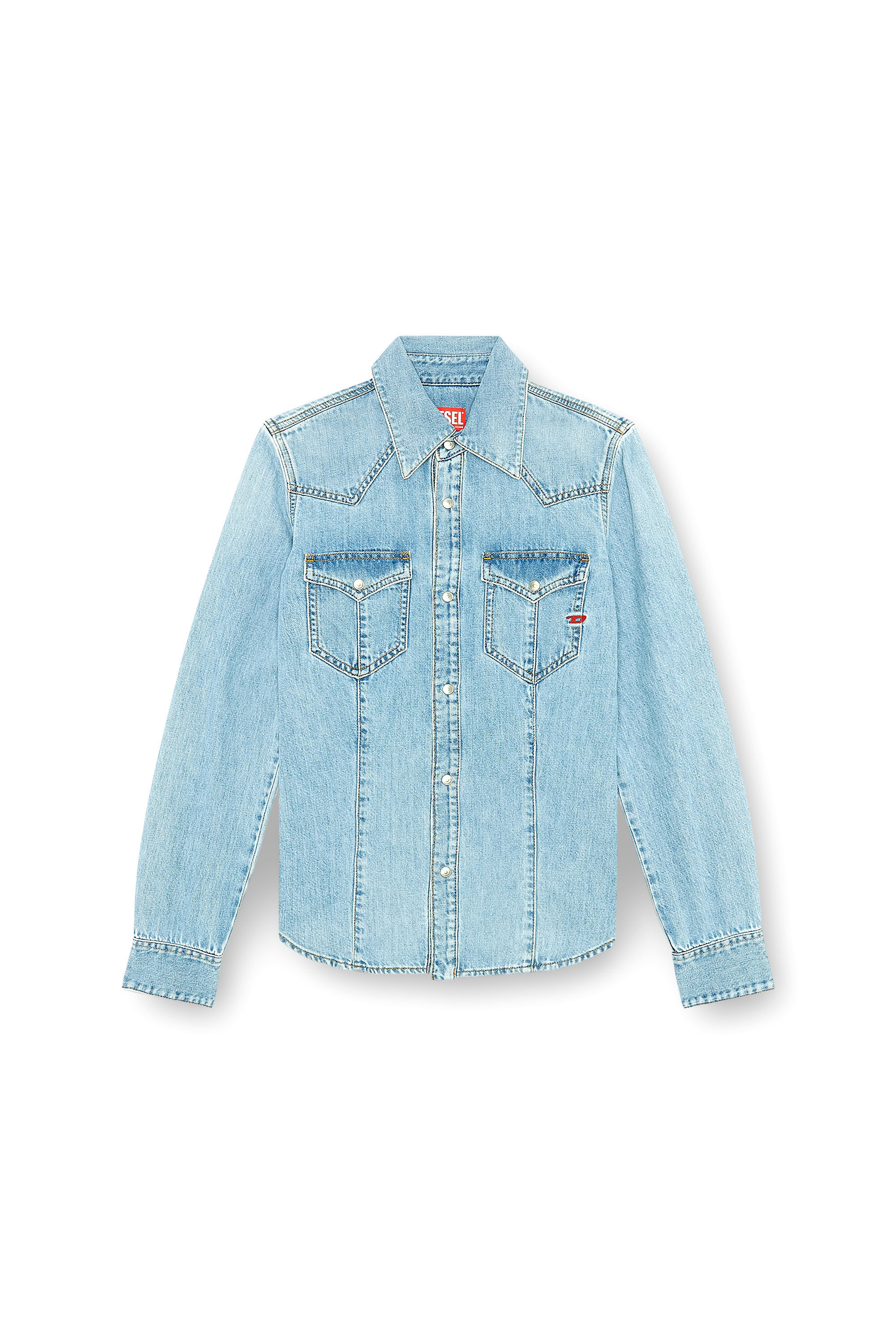 Diesel - DE-WAVES, Chemise western en denim Femme in Bleu - 2