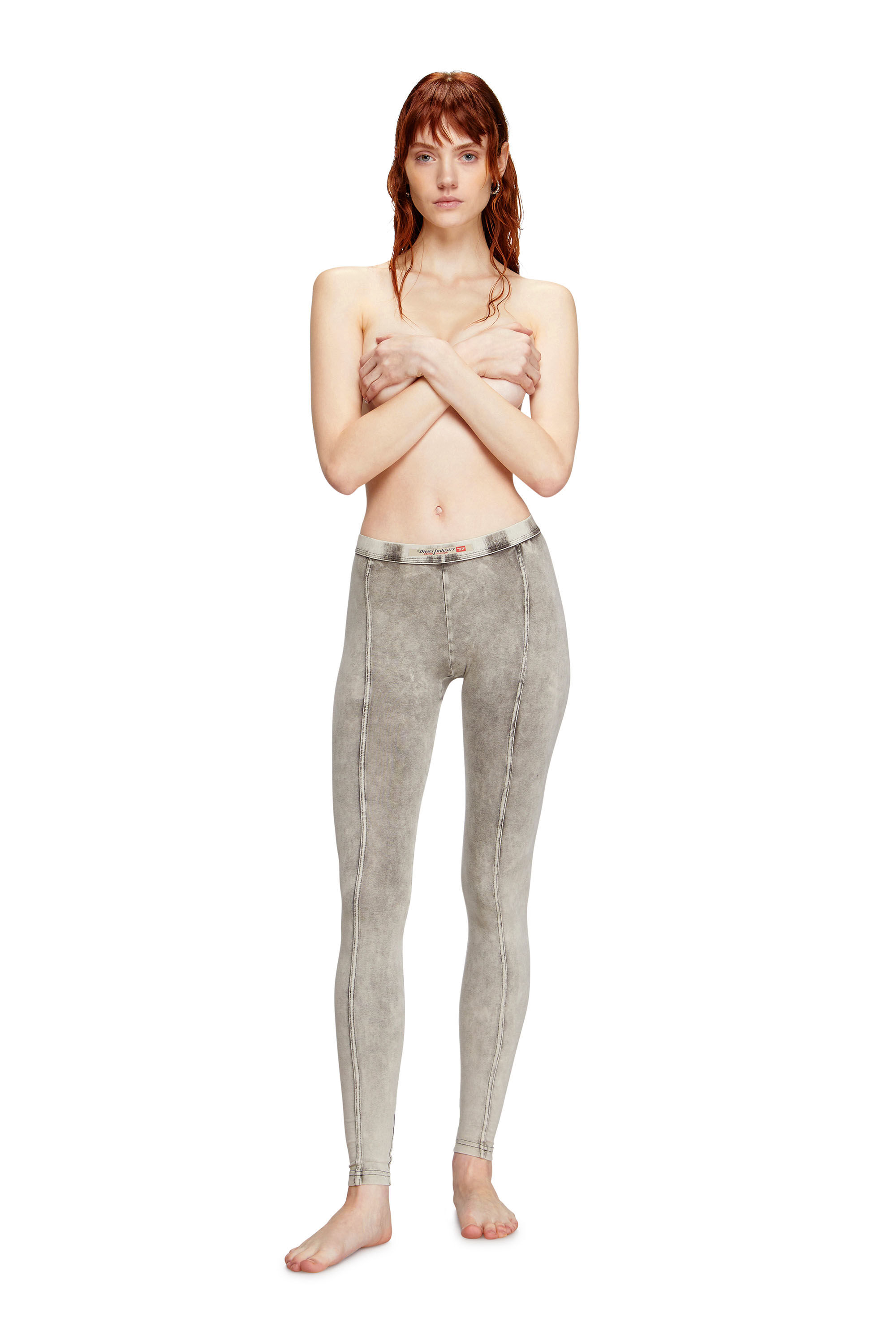 Diesel - ATHENA-DNM, Jeggings in jersey effetto denim Donna in Grigio - 1