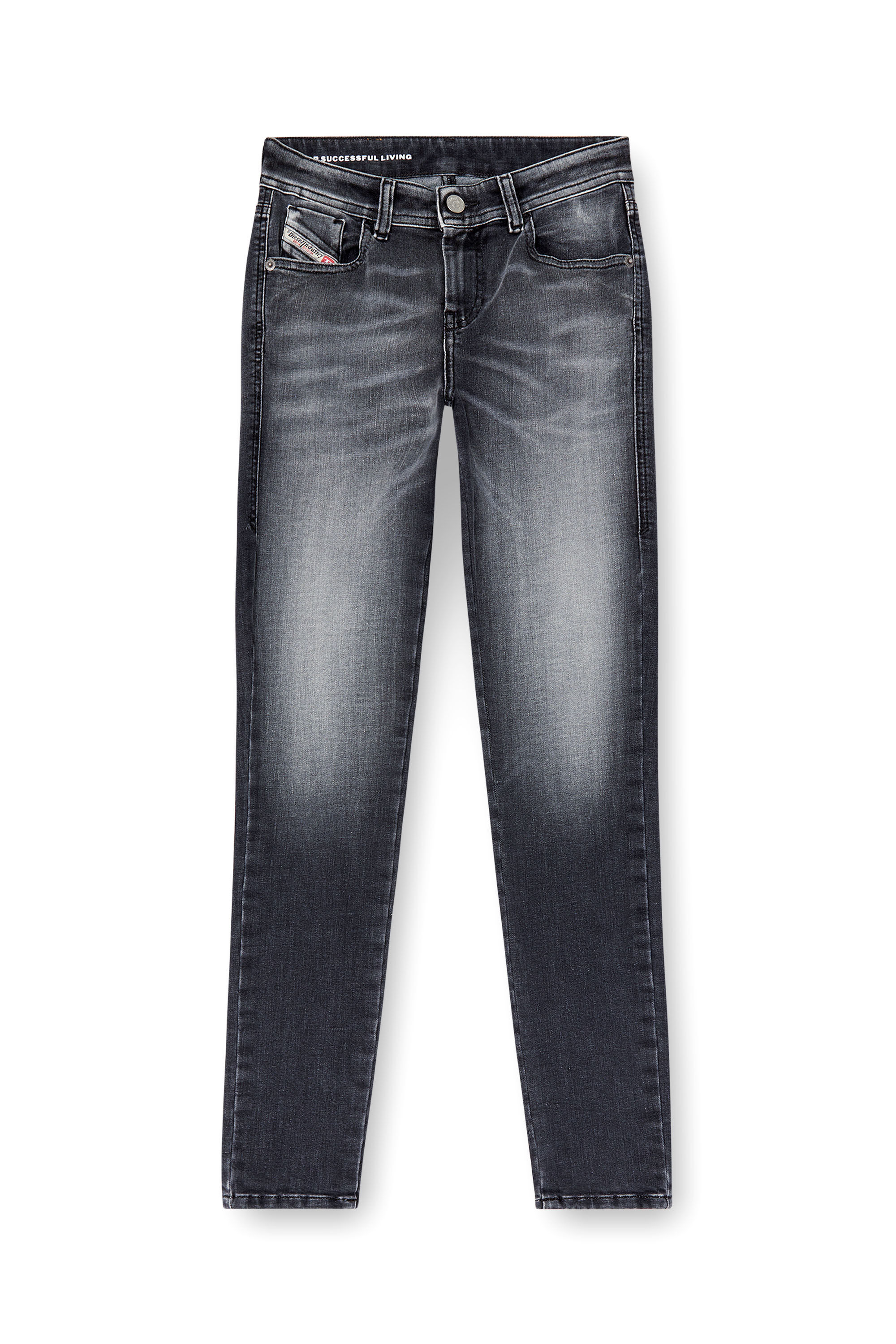 Diesel - Skinny Jeans 2017 Slandy 09K97 Donna, Nero/Grigio scuro - Image 2