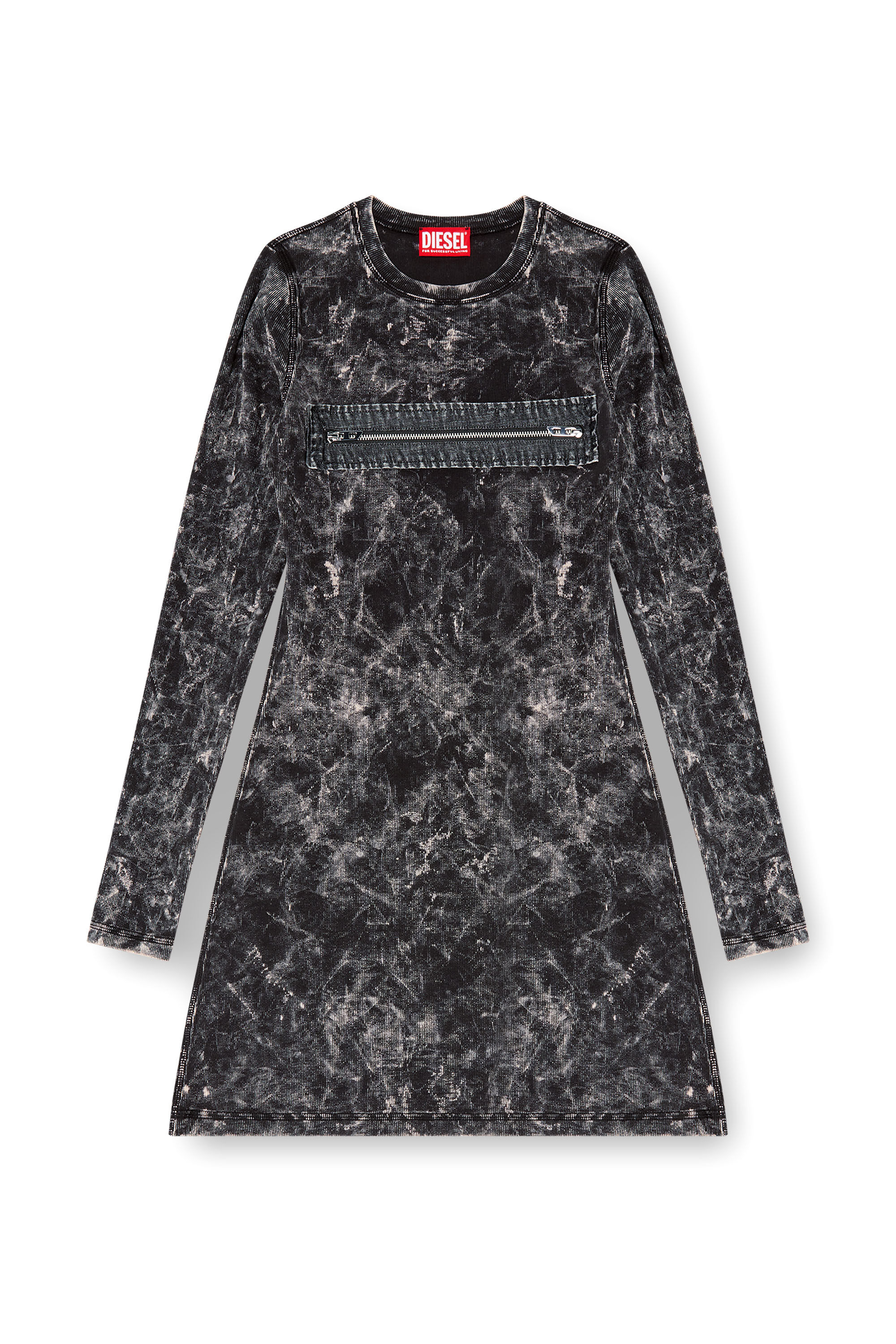 Diesel - D-ERCO, Abito corto con zip e cut-out Donna in Nero - 2