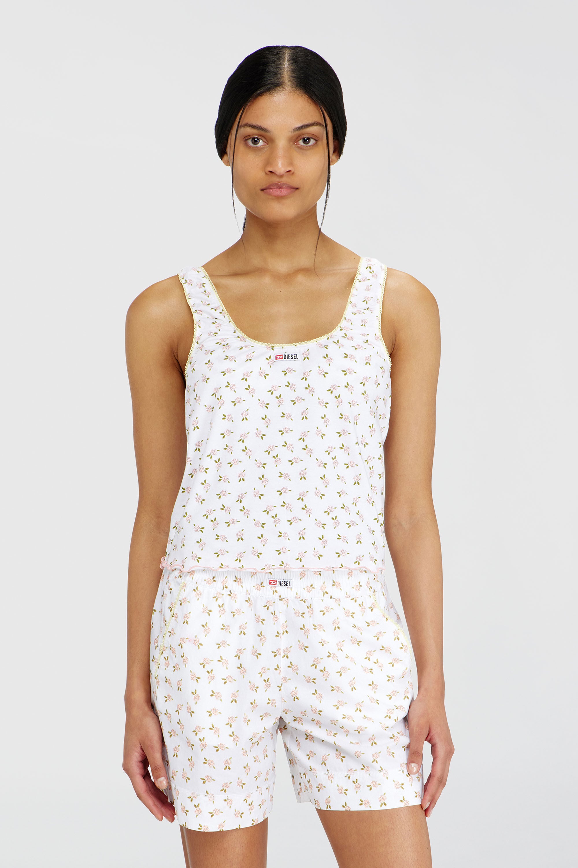 Diesel - GEORGIE-D-CORE, Canotta in cotone stretch con stampa floreale Donna in Bianco - 3