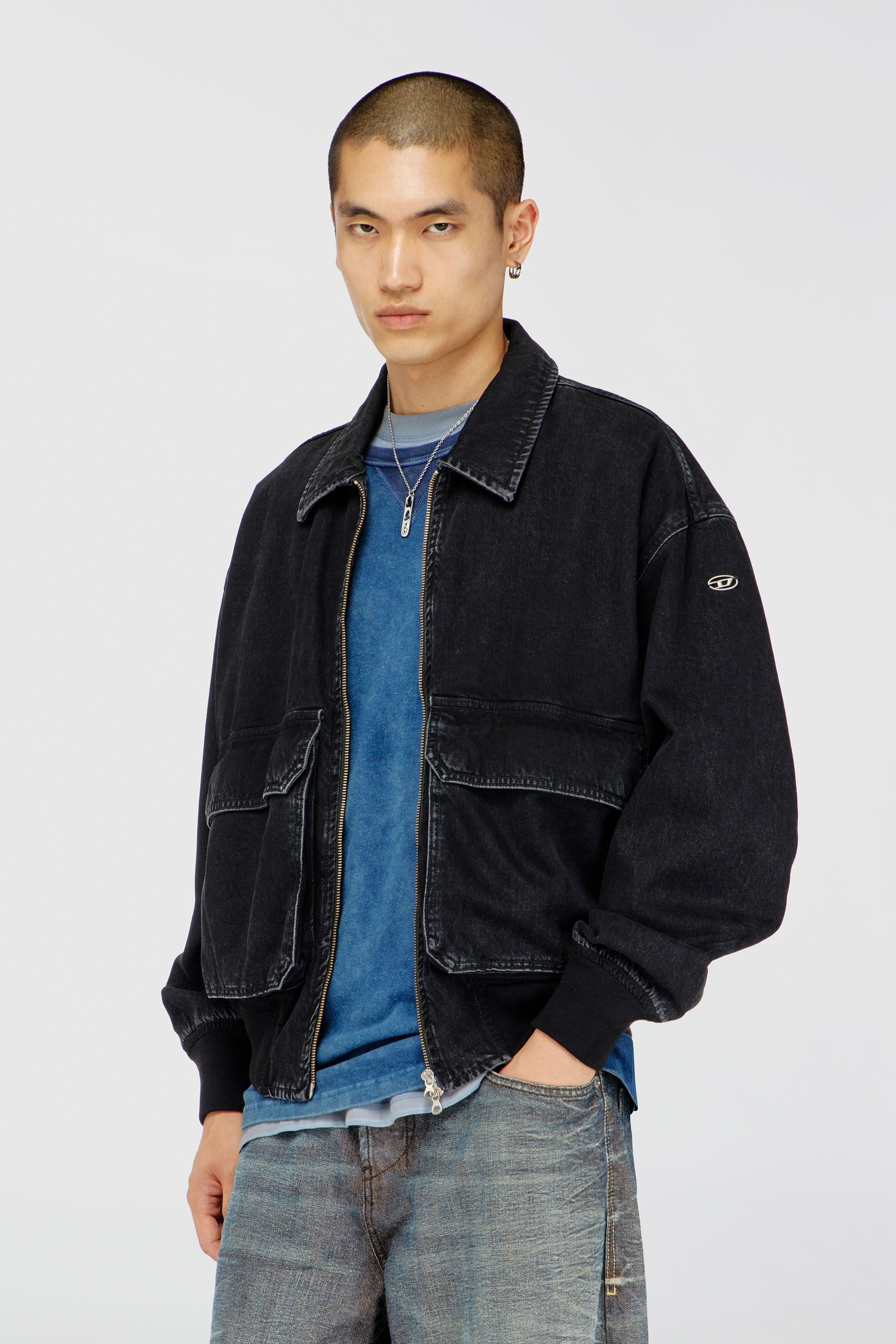 Diesel - D-KURZ, Veste en denim Mixte in Noir - 3