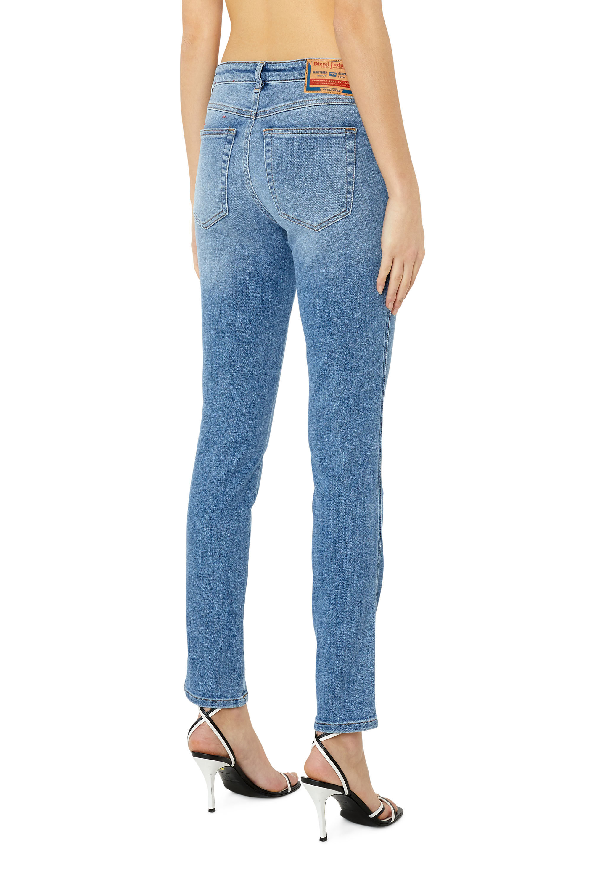 Diesel - 2015 Babhila 09C01 Skinny Jeans, Blu medio - Image 4