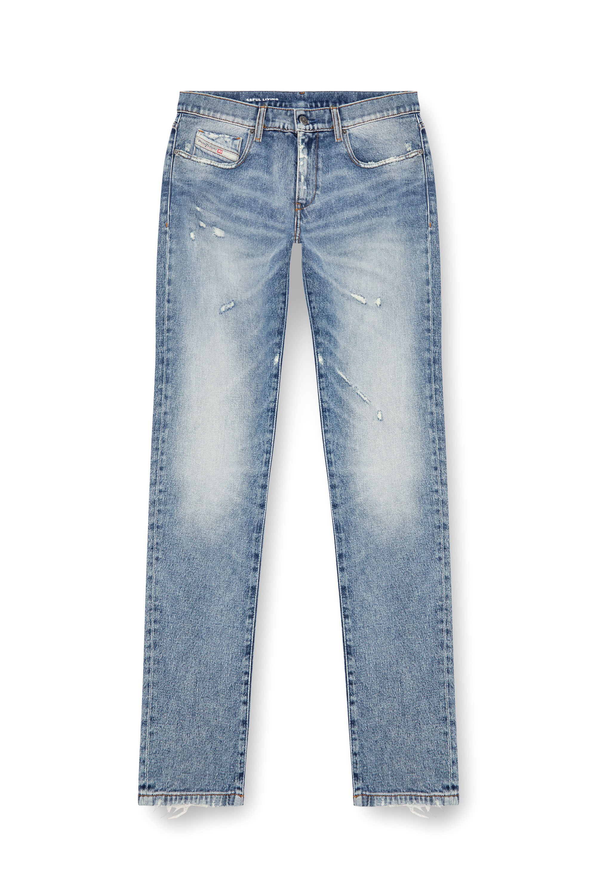 Diesel - Homme Slim Jeans 2019 D-Strukt 09J57, Bleu moyen - Image 2