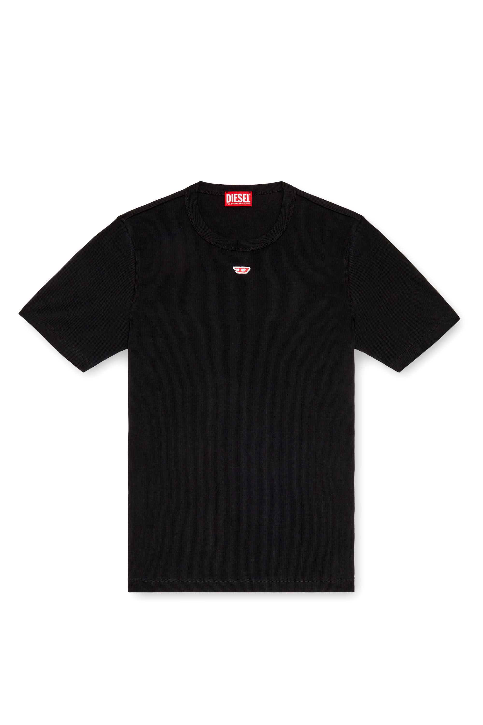 Diesel - D-RIBBER-N, Herren T-Shirt mit D-Patch in Schwarz - 2