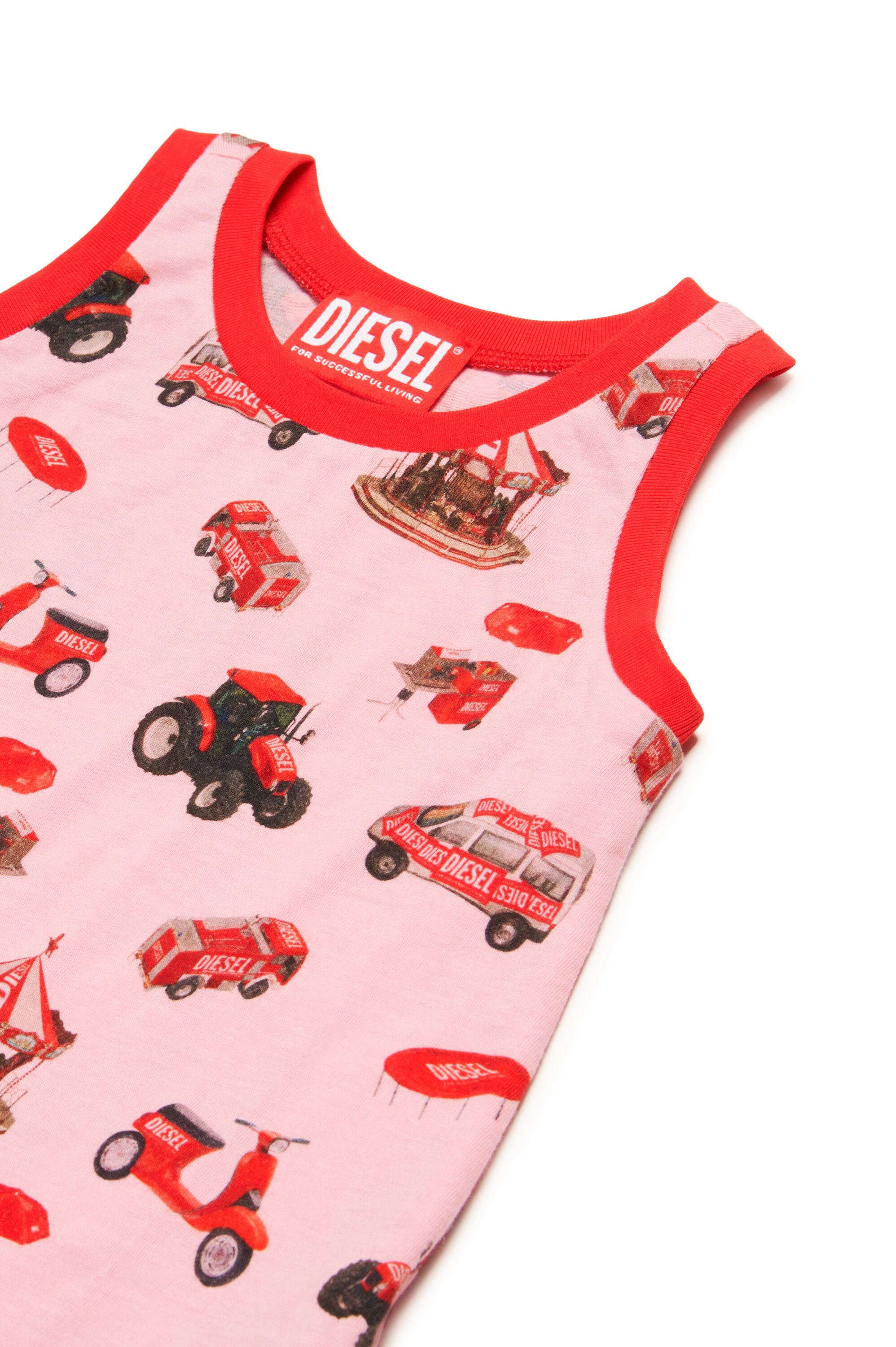 Diesel - MCURBIB, Abito da mare senza maniche con stampa di veicoli Donna in Rosa - 3