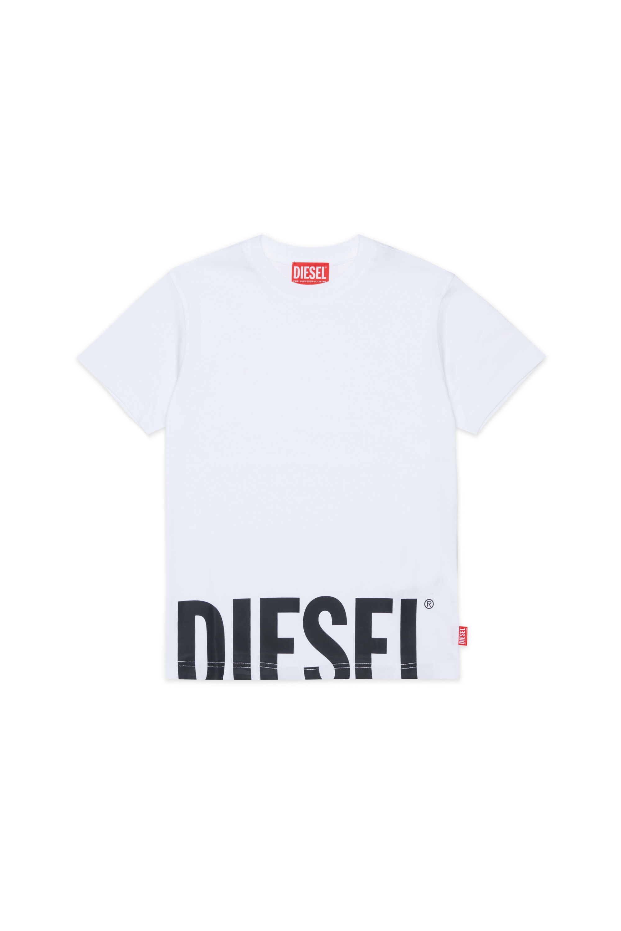 Diesel - TPRES, T-shirt avec logo d&eacute;coup&eacute; Homme in Blanc - 1