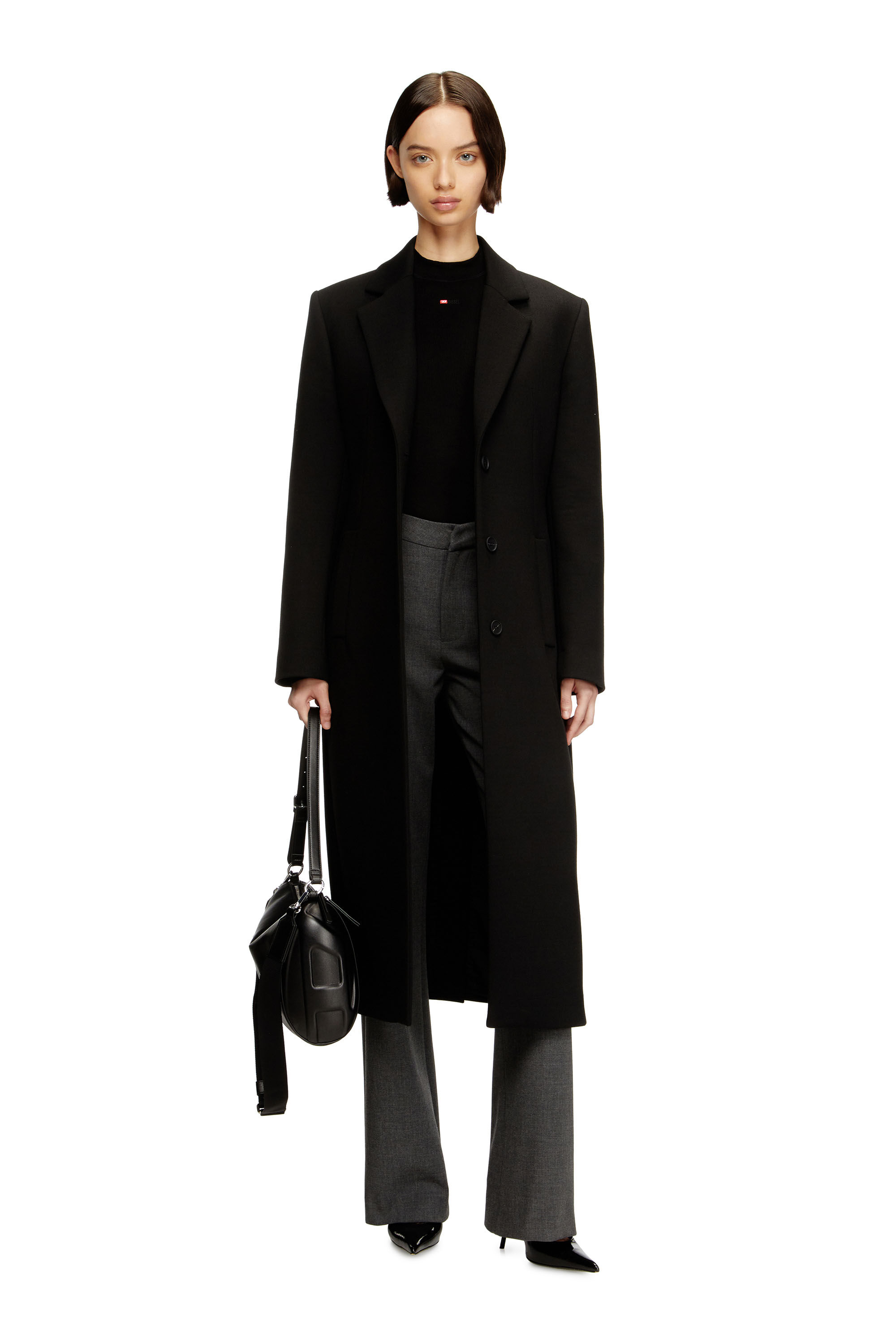 Diesel - G-ALLAN, Cappotto lungo a clessidra Donna in Nero - 3