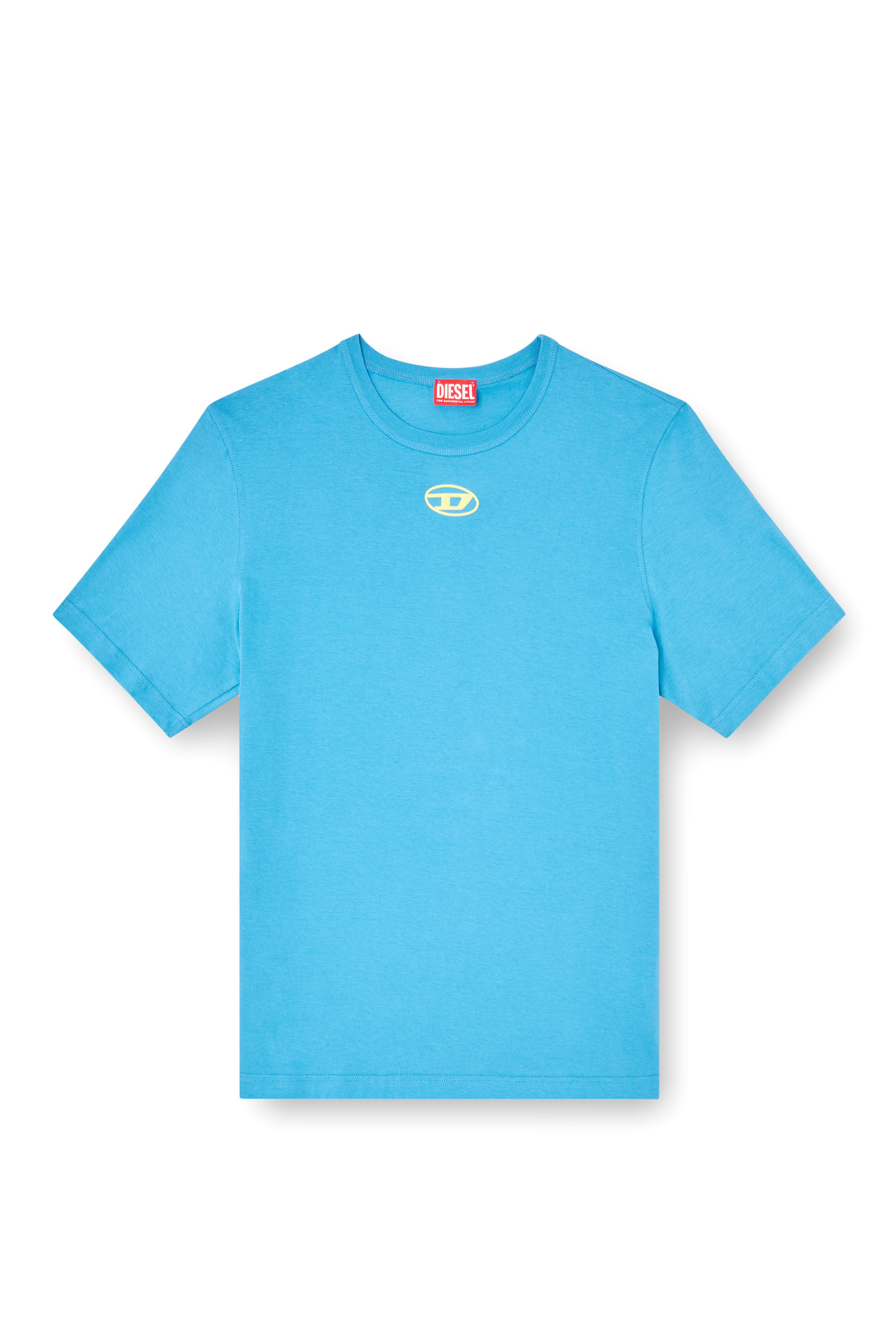 Diesel - T-ADJUST-OD, Herren T-Shirt mit metallischem Oval D in Azurblau - 2