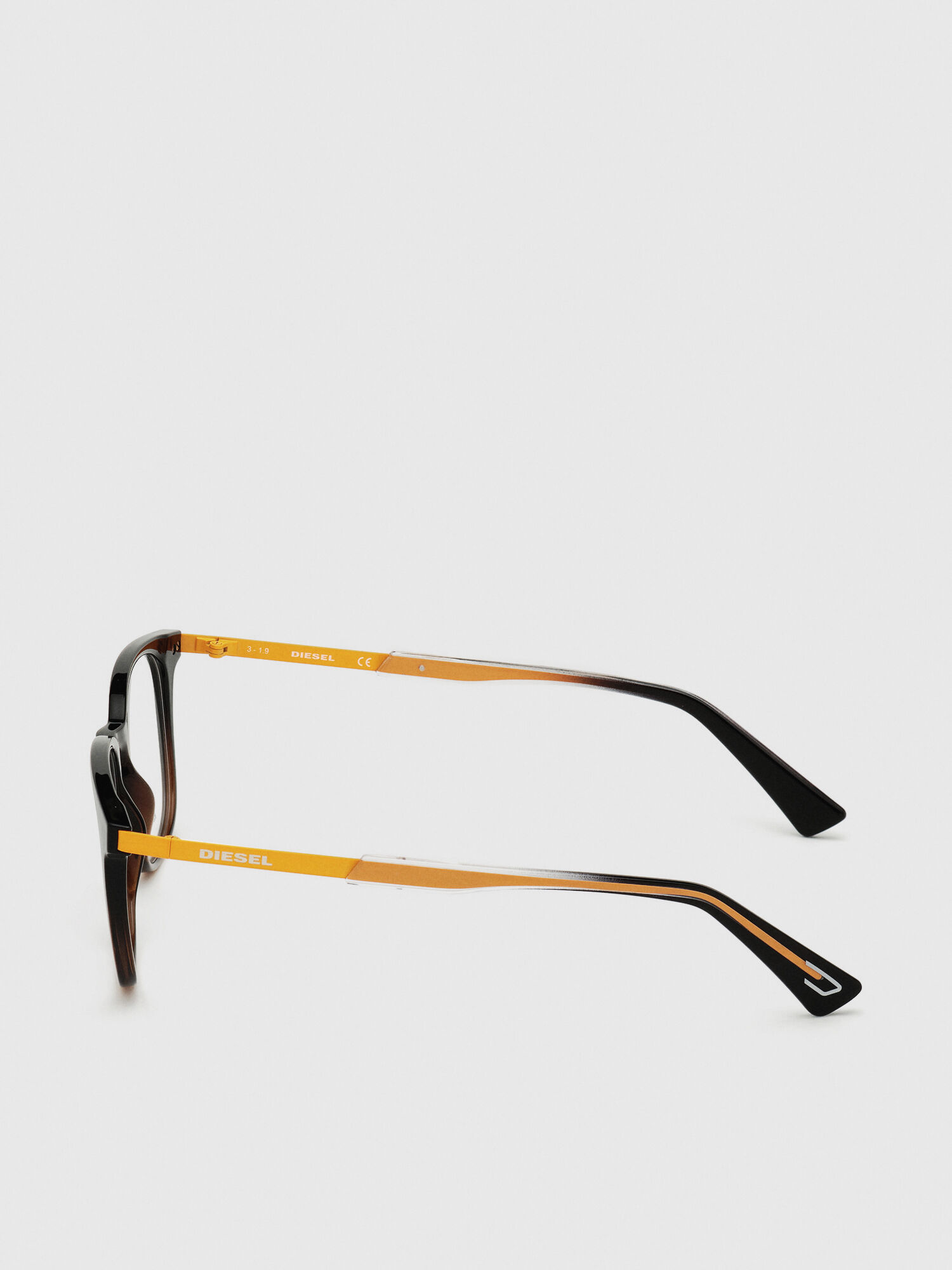 Diesel - DL5349, Unisex Unisex-Brille mit quadratischer Silhouette in Schwarz/Gelb - 3