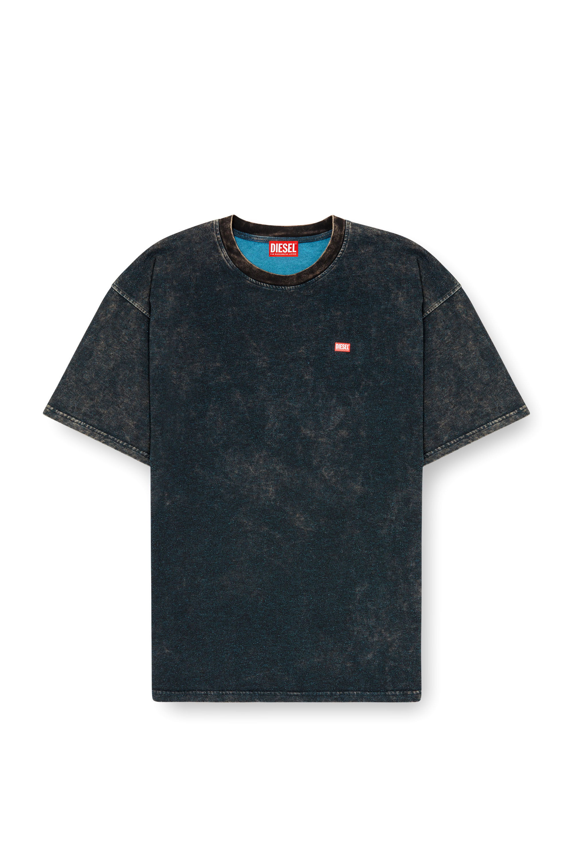 Diesel - T-BOXT-T4, T-shirt in jersey vanisèe con logo Uomo in Nero - 2