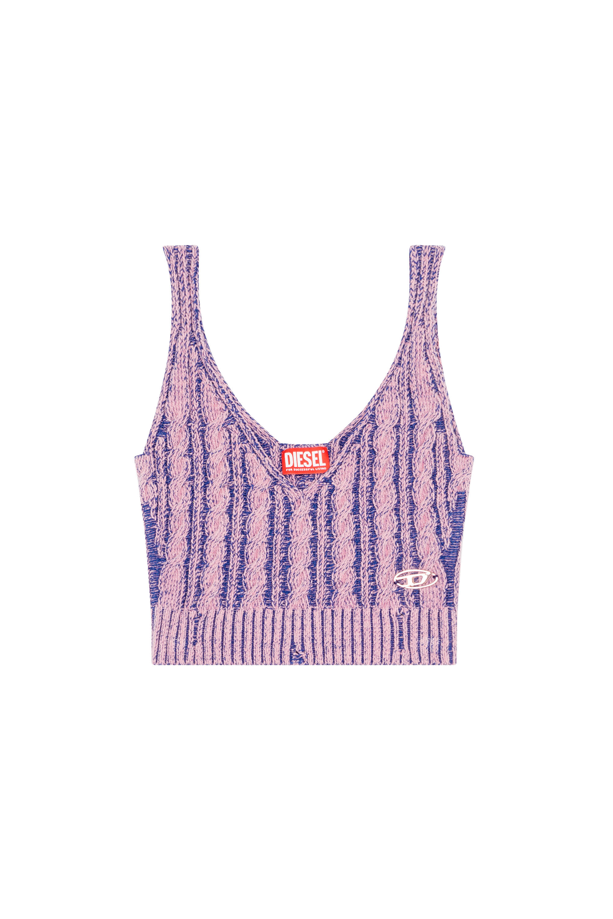 Diesel - M-MILOS, Crop top in ciniglia a trecce Donna in Viola - 2