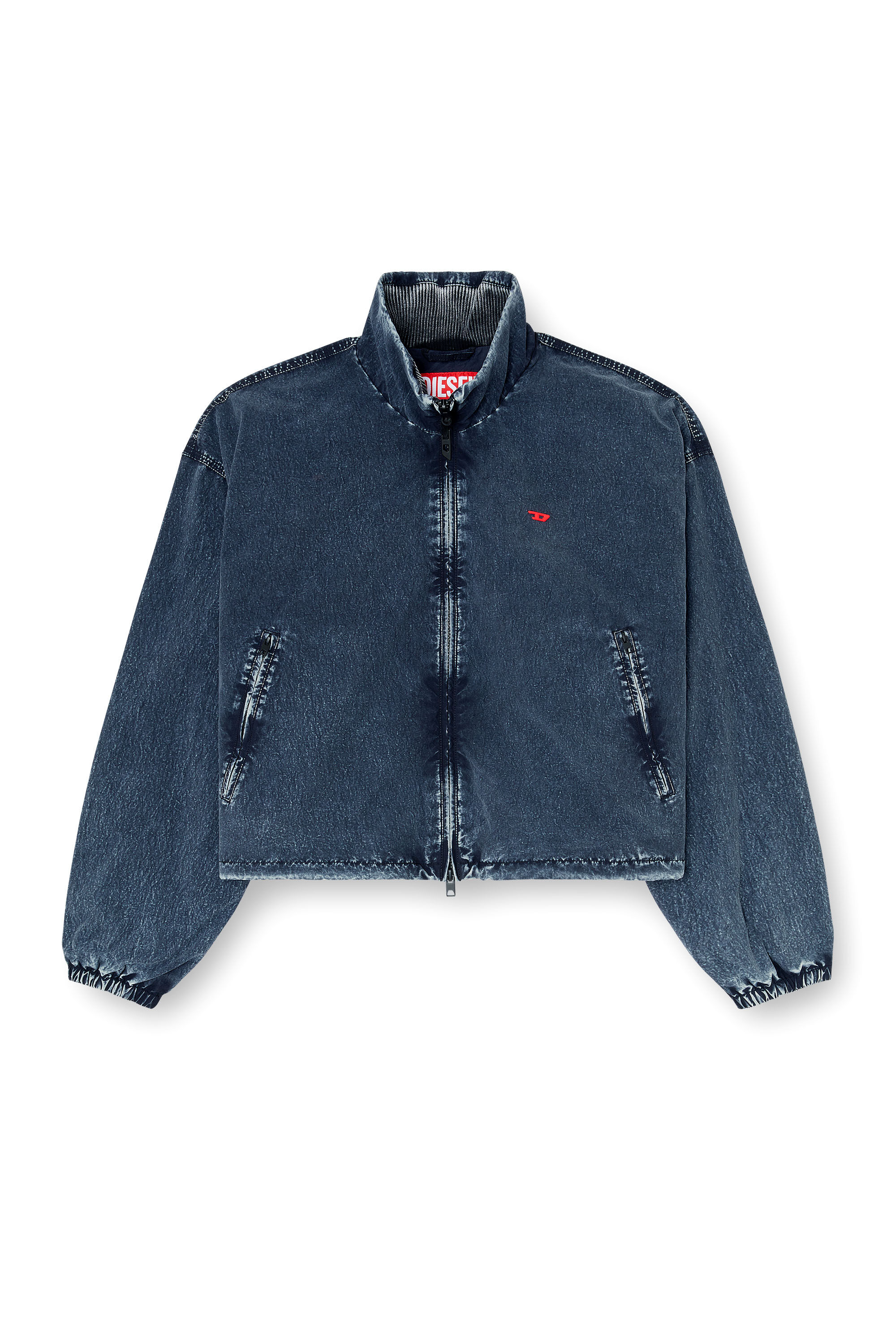 Diesel - G-LEAMER, Giacca windbreaker in taslan acid-wash Donna in Blu - 2