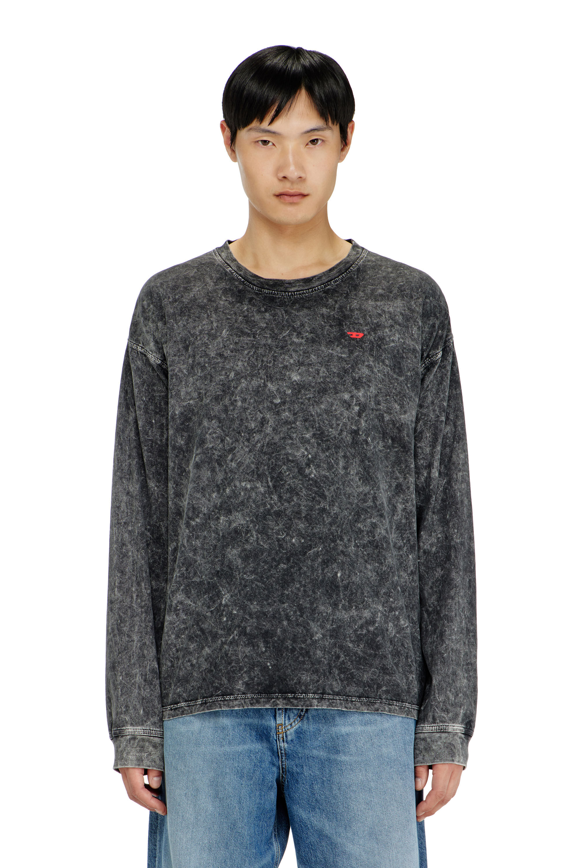 Diesel - T-BOXT-LS-AA5, Herren Langarmshirt mit behandelten Effekt in null - 3