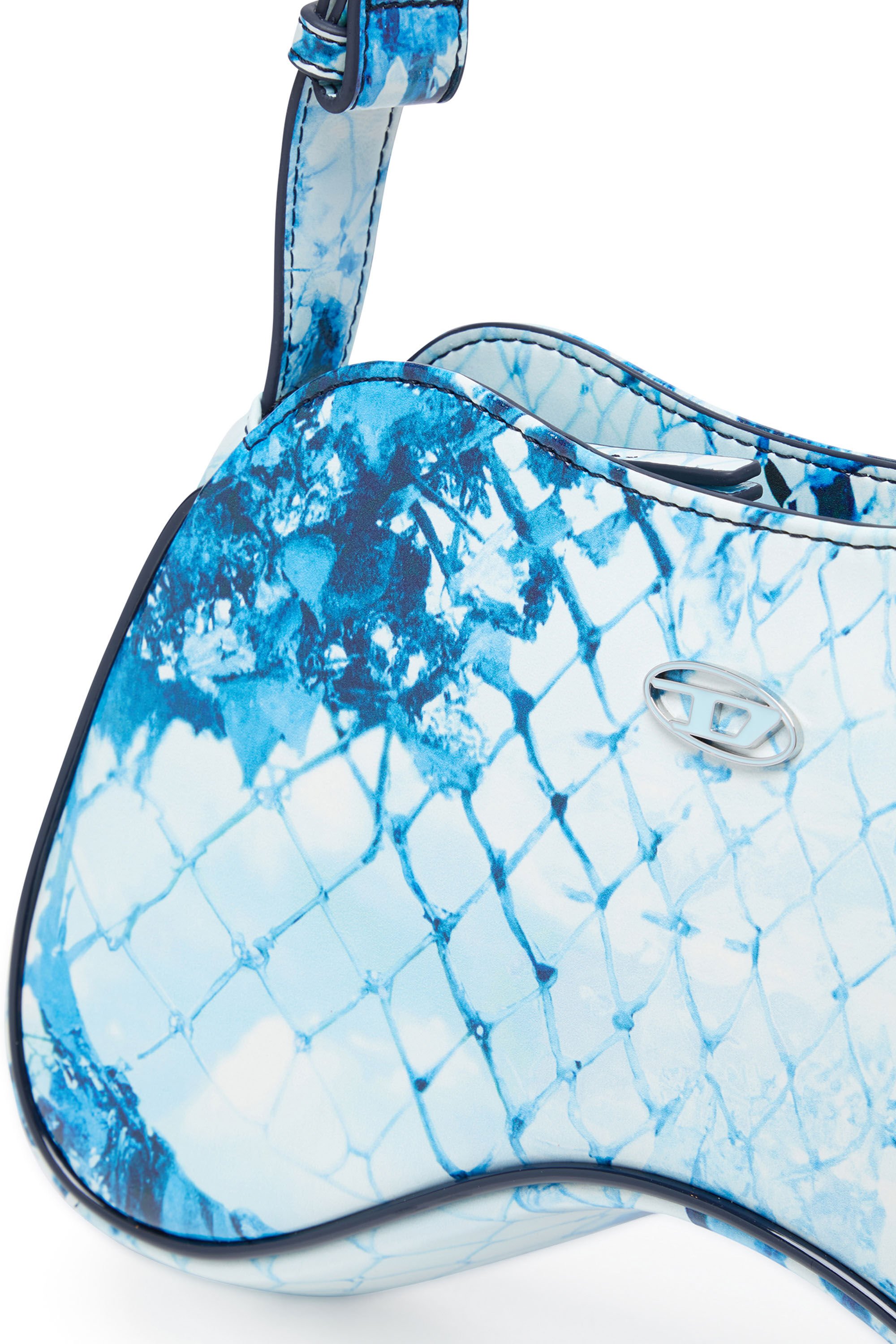 Diesel - PLAY SHOULDER, Damen Play-Schultertasche mit glänzendem PU-Print in Blau - Image 2