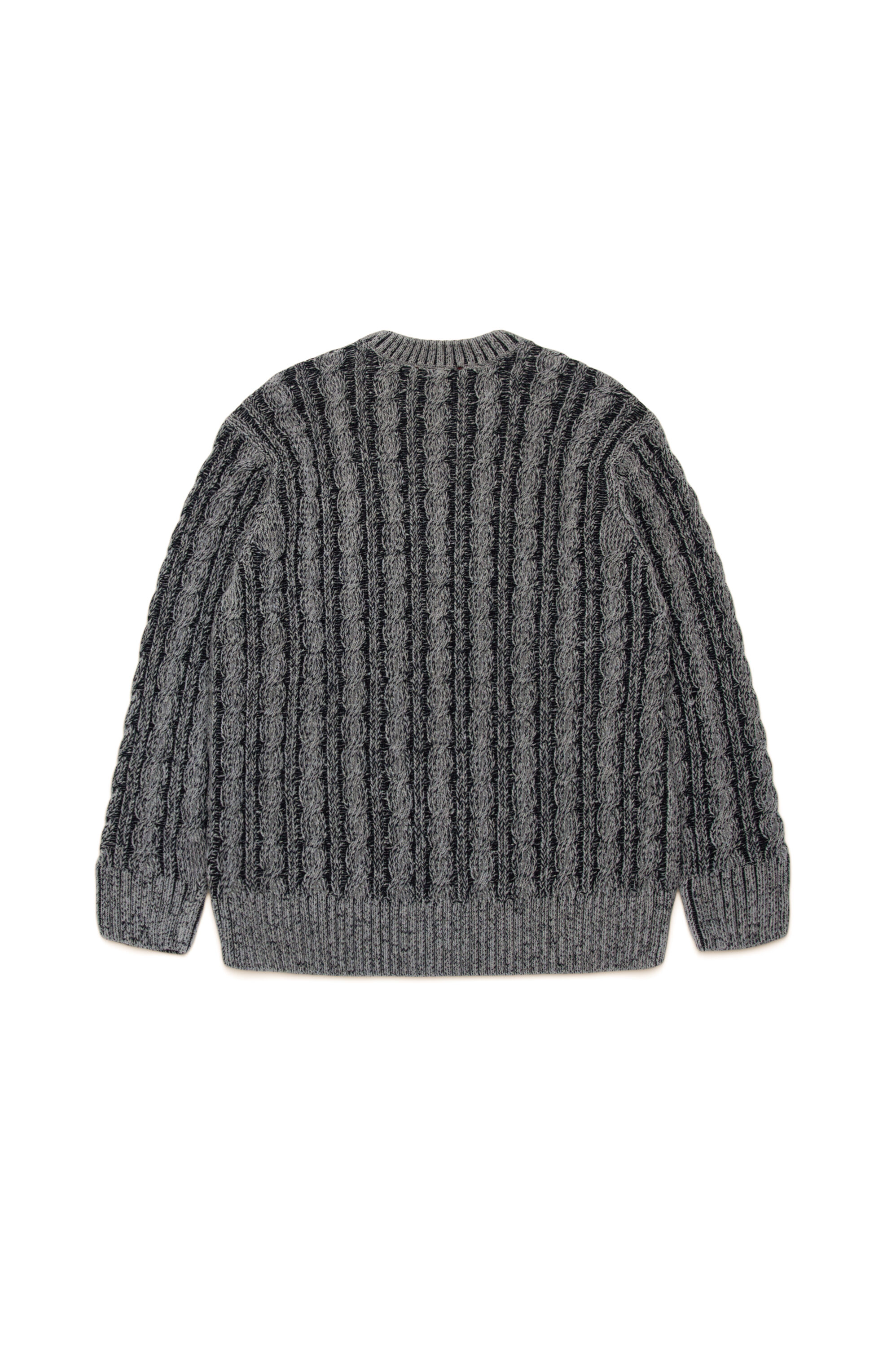 Diesel - KMOXIA OVER, Unisex Cable-knit jumper in two-tone yarn in Black - Image 2