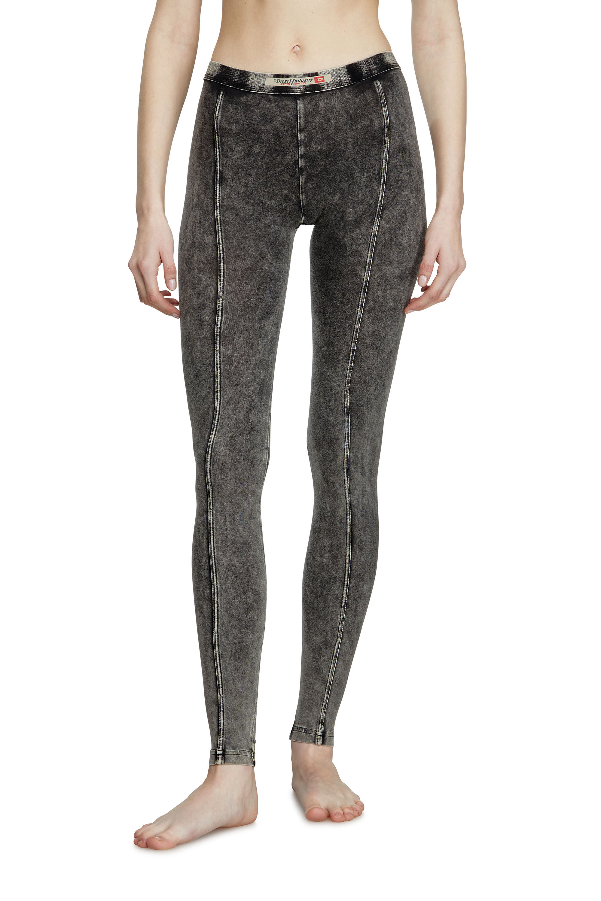 Diesel - ATHENA-DNM, Jeggings in jersey effetto denim Donna in Nero - 3