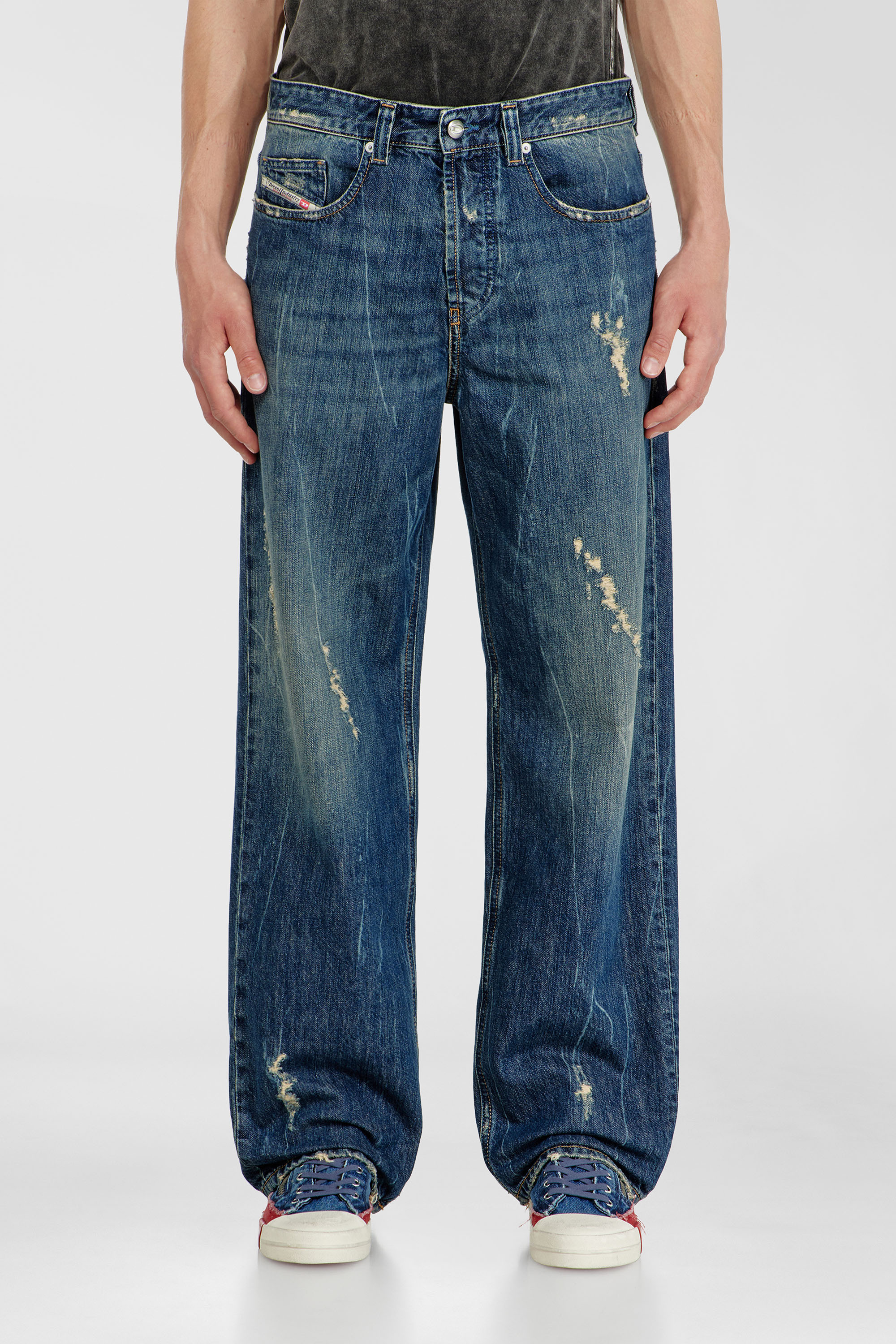 Diesel - Herren Relaxed Jeans 2001 D-Macro 09Q28, Mittelblau - 1