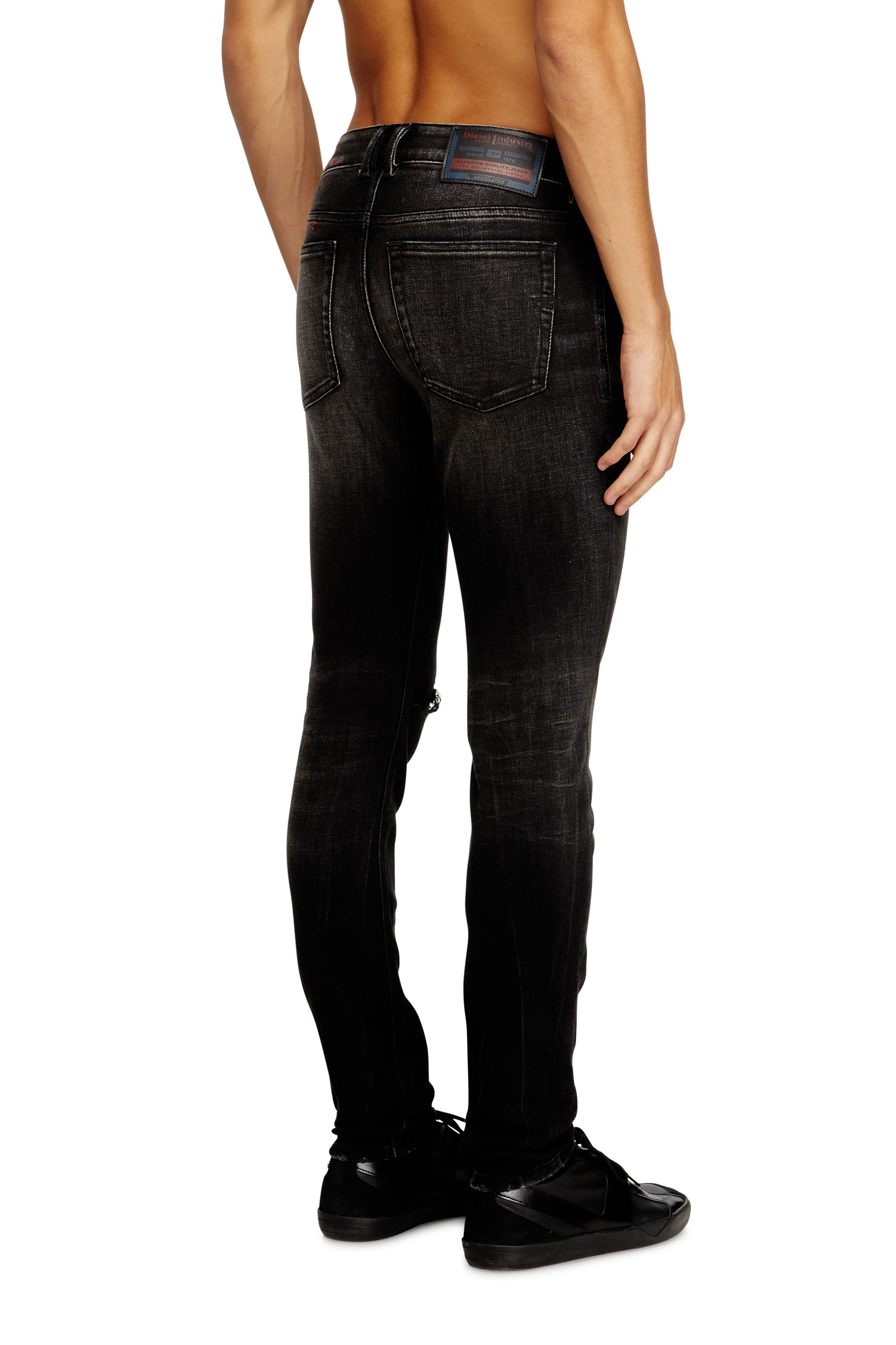 Diesel - Skinny Jeans 1979 Sleenker 09N19 Uomo, Nero/Grigio scuro - Image 4