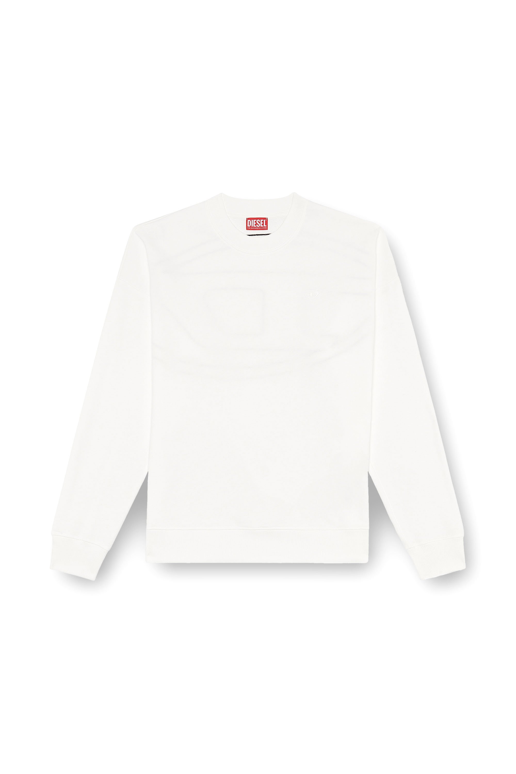 Diesel - S-ROB-MEGOVAL-D, Sweat-shirt avec logo brodé Homme in Blanc - 3