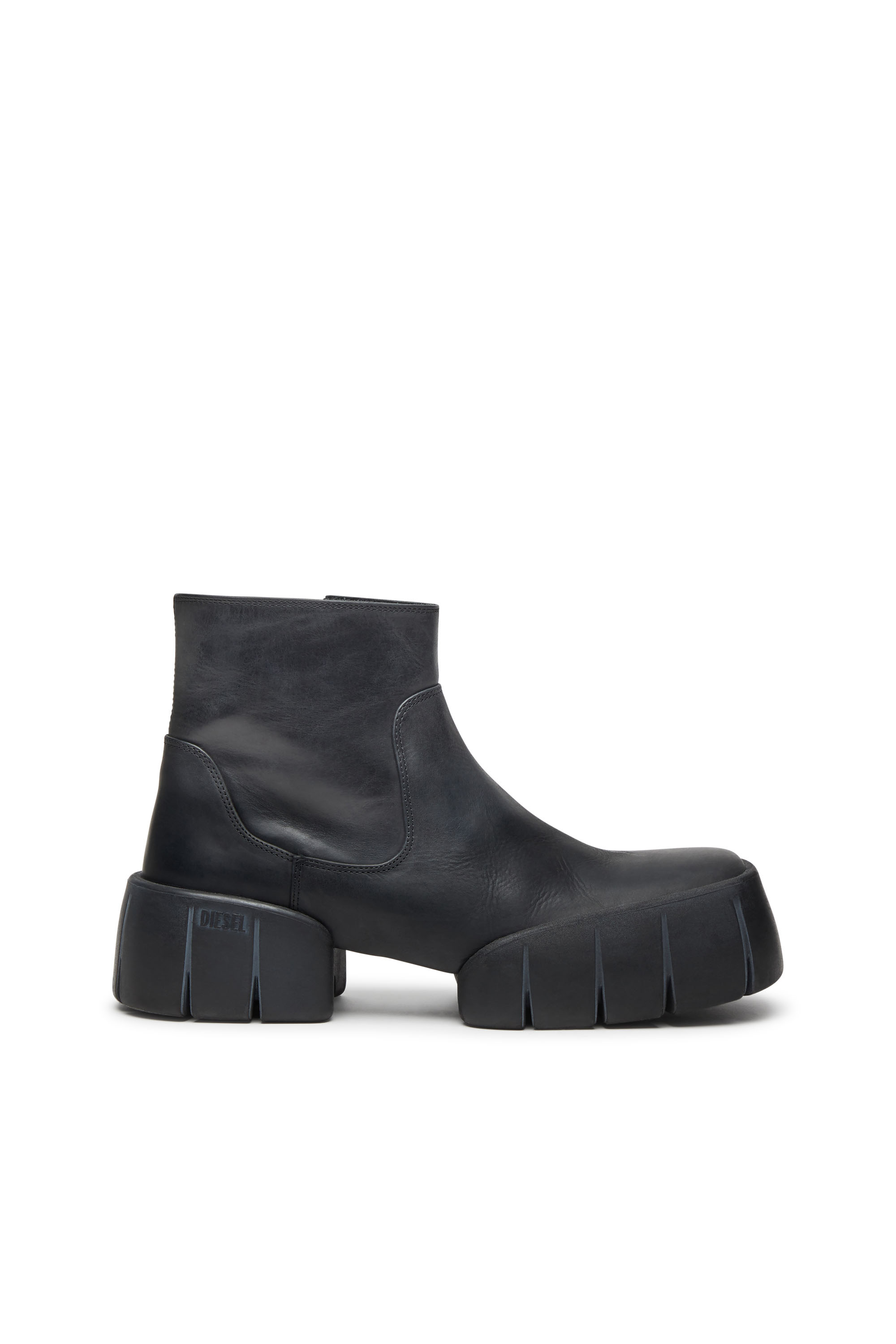 Diesel - D-TEX BT, D-Tex-Stivaletti in pelle oliata con suola divisa Uomo in Nero - 1