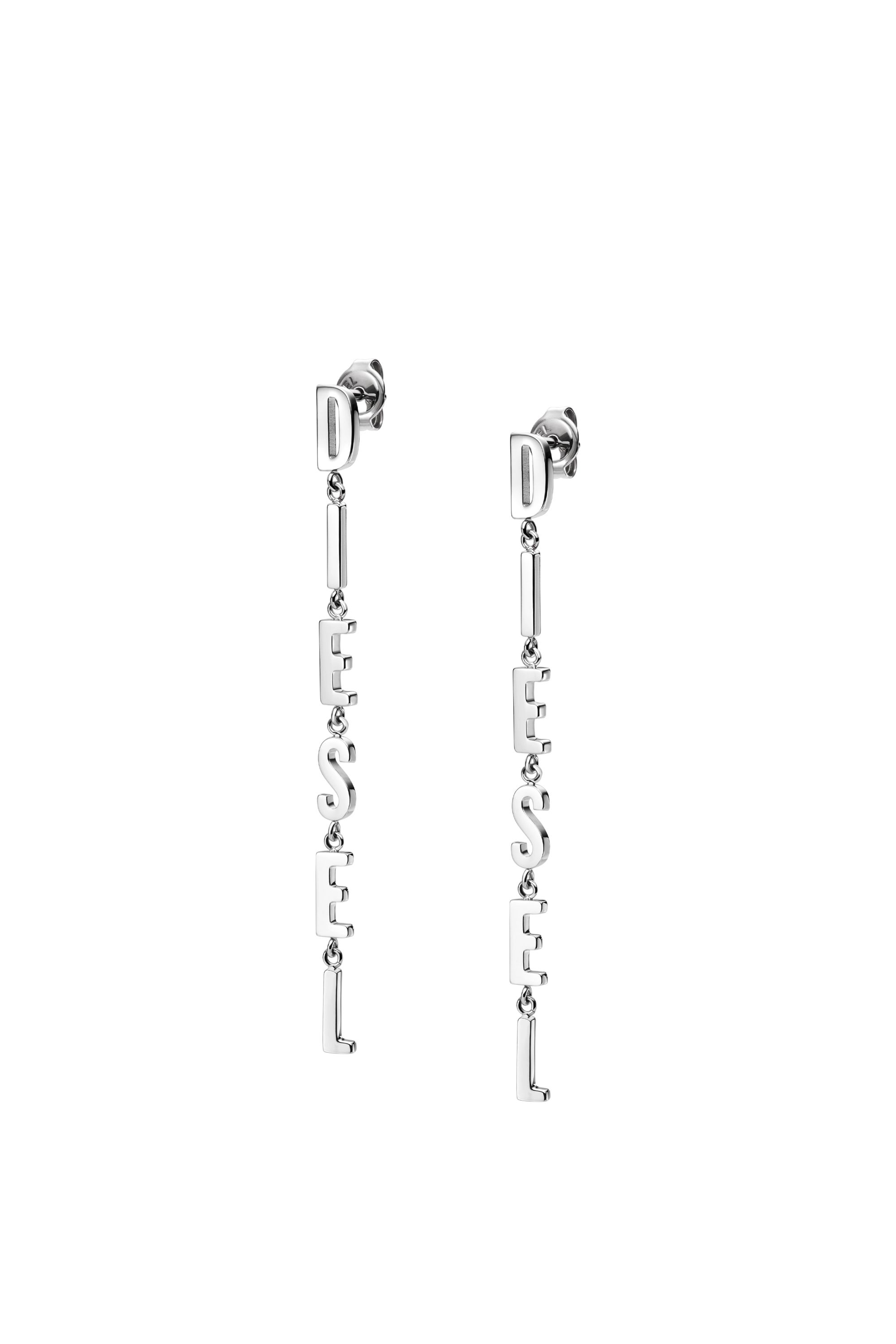 Diesel - DX1488, Unisex Stainless steel drop earrings in Silver - Image 1