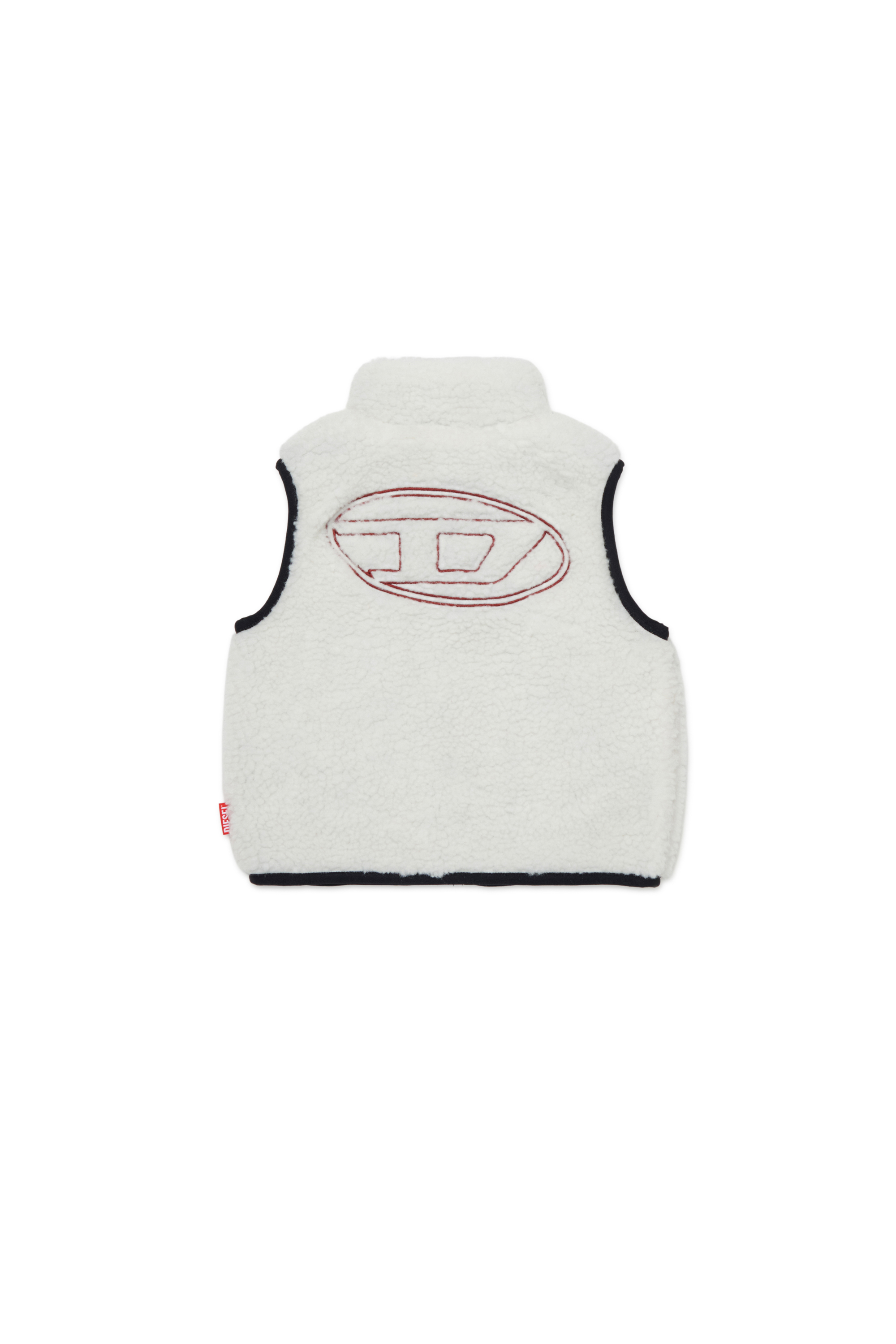 Diesel - JSEARB, Herren Colour-block Weste aus Teddyfleece und Nylon in Wei&szlig; - 2